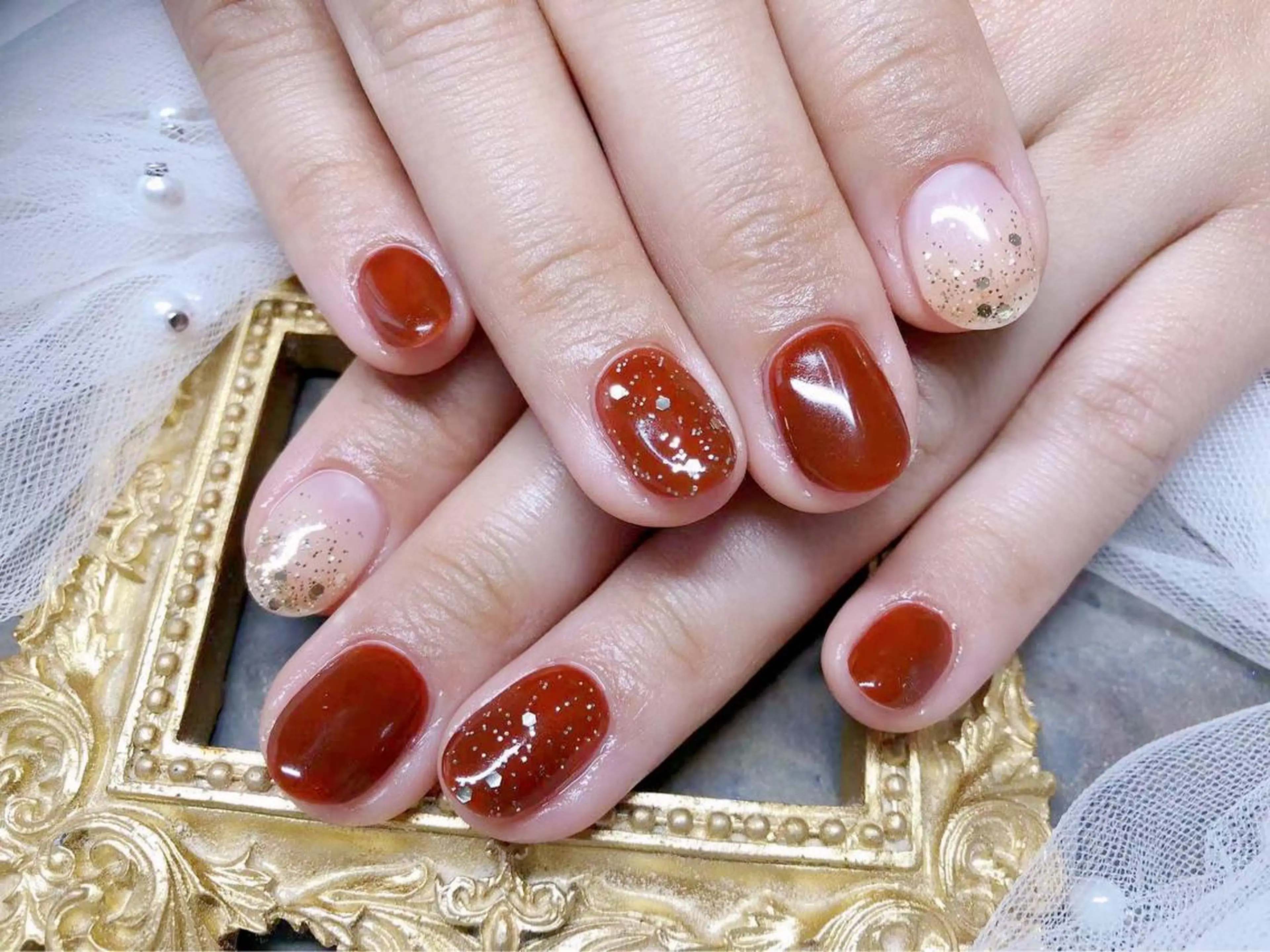 ネイル ハンドネイル マジック ミラーのネイルデザイン