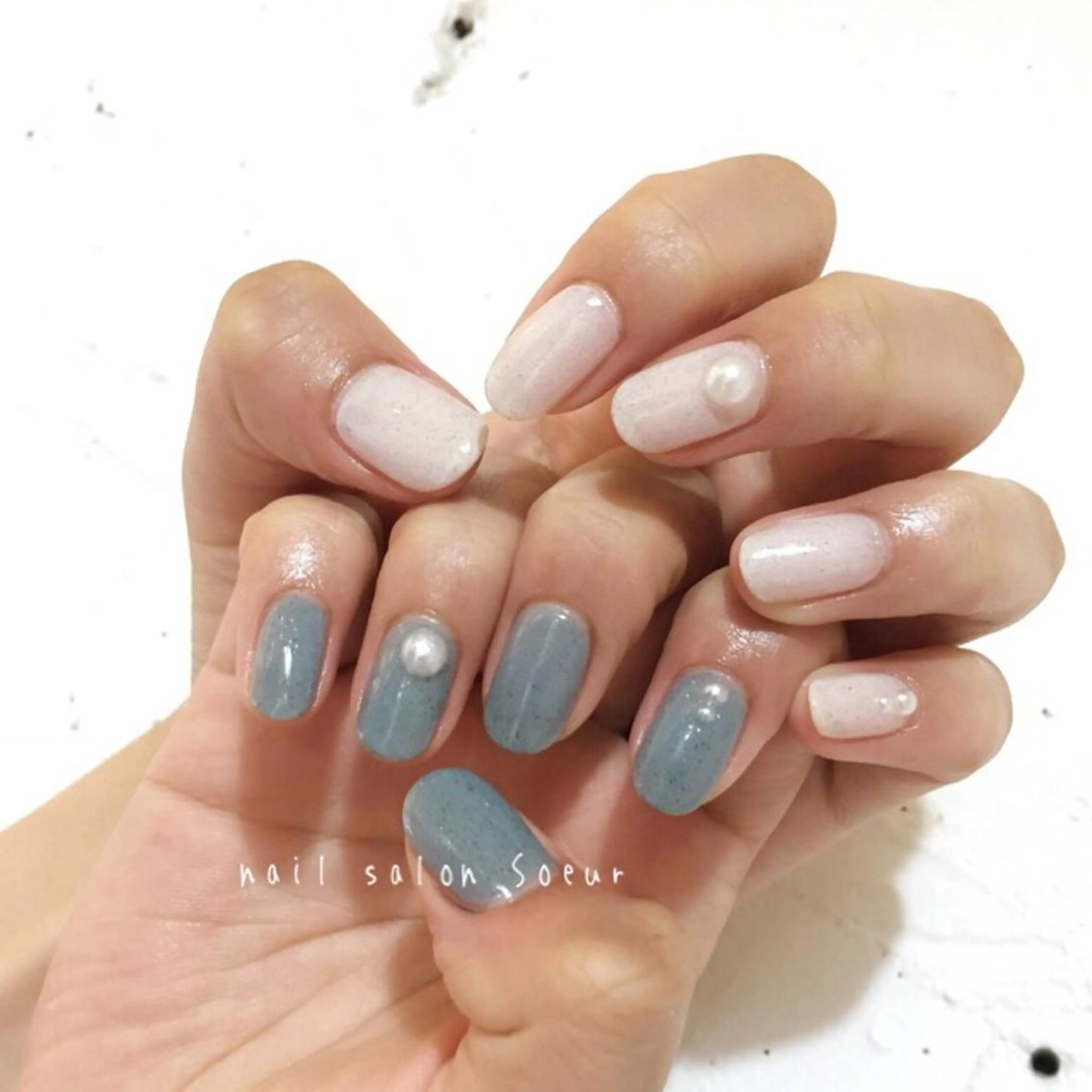 ネイル ジェルネイル ワンカラーネイル ピンク ストーンネイル nail salon Soeurのネイルデザイン