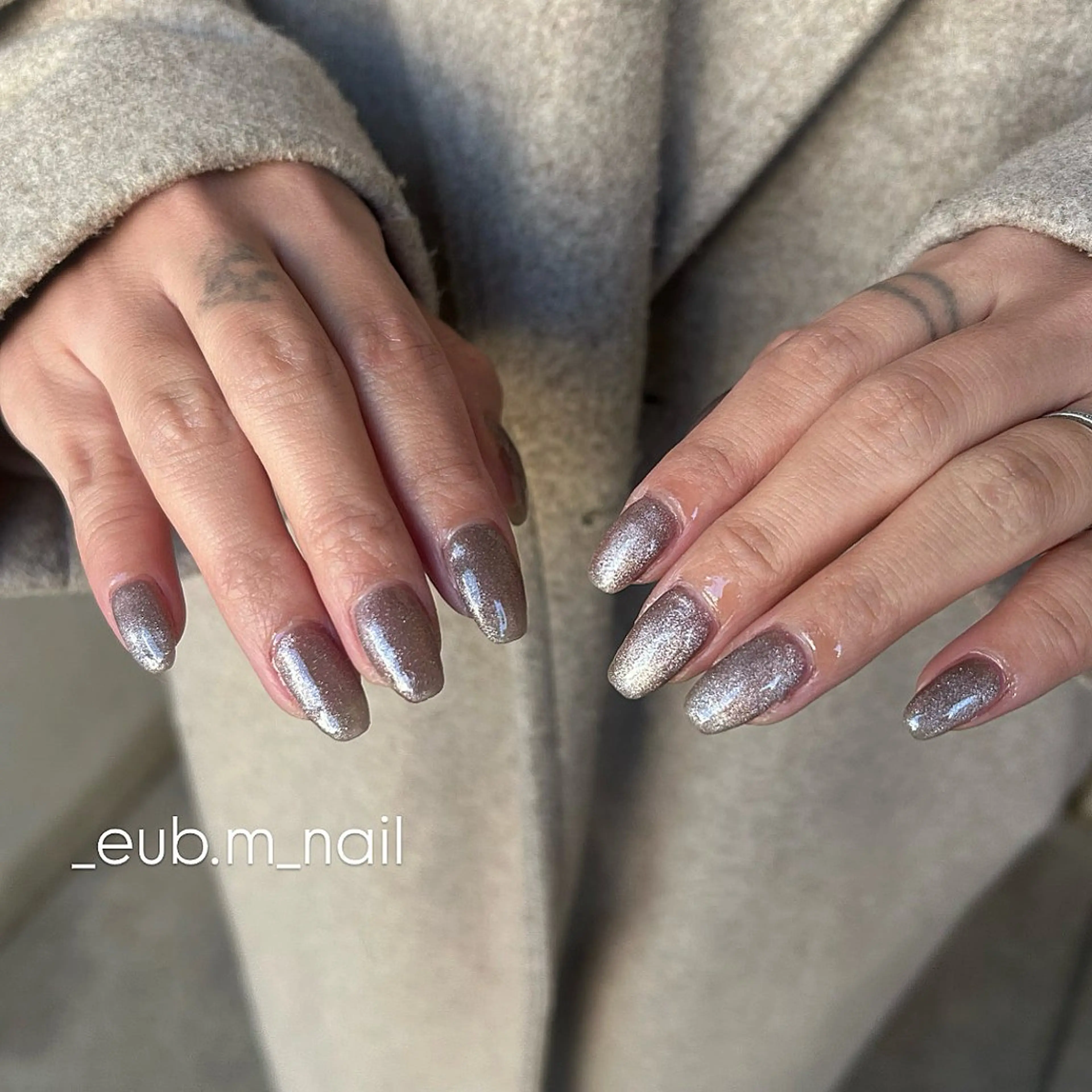 ネイル マグネットネイル 冬ネイル ハンドネイル 深夜ネイルサロン eub.m_nailのネイルデザイン