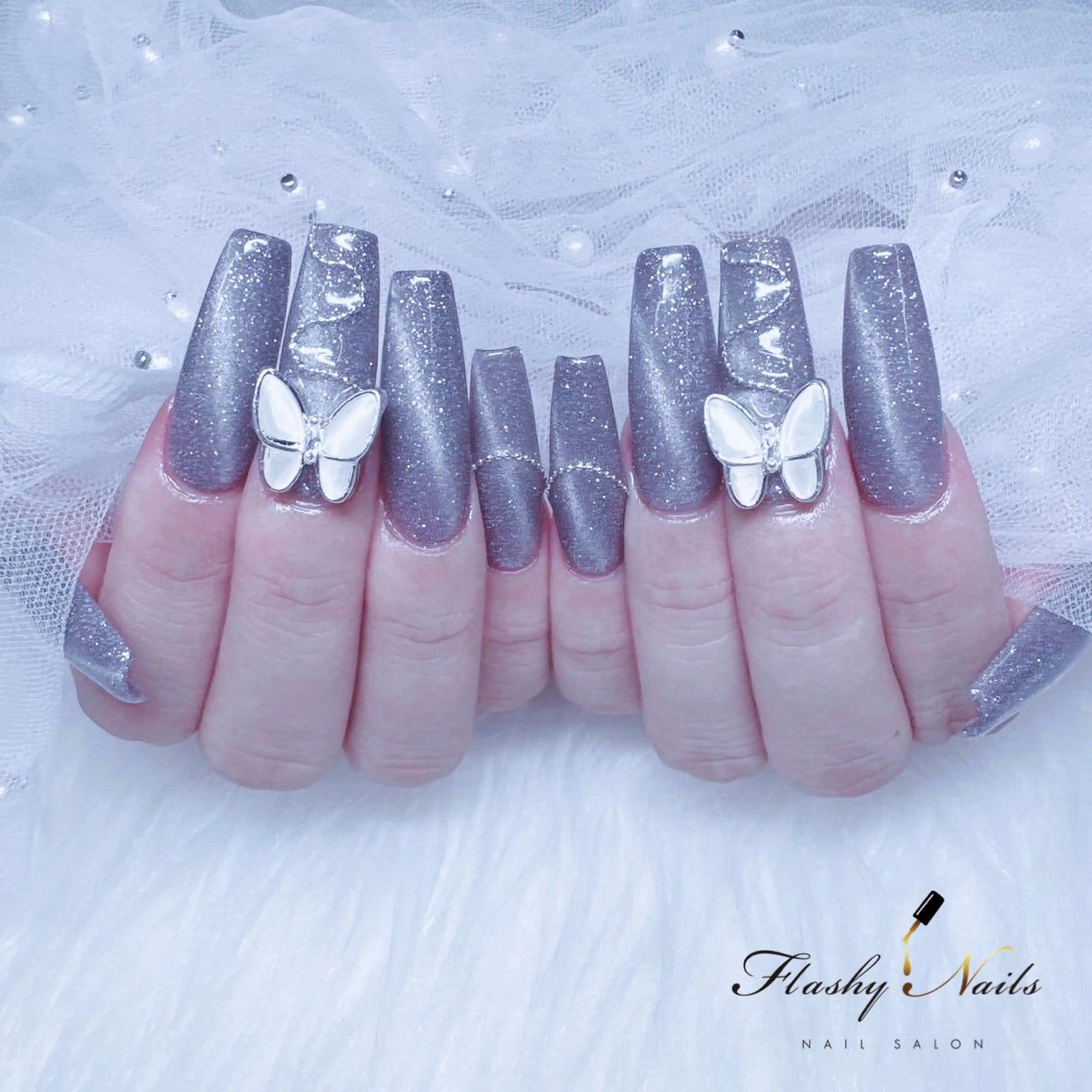 ネイル 長さ出し フラッシュネイル フラッシュマグ Flashy Nailsのネイルデザイン