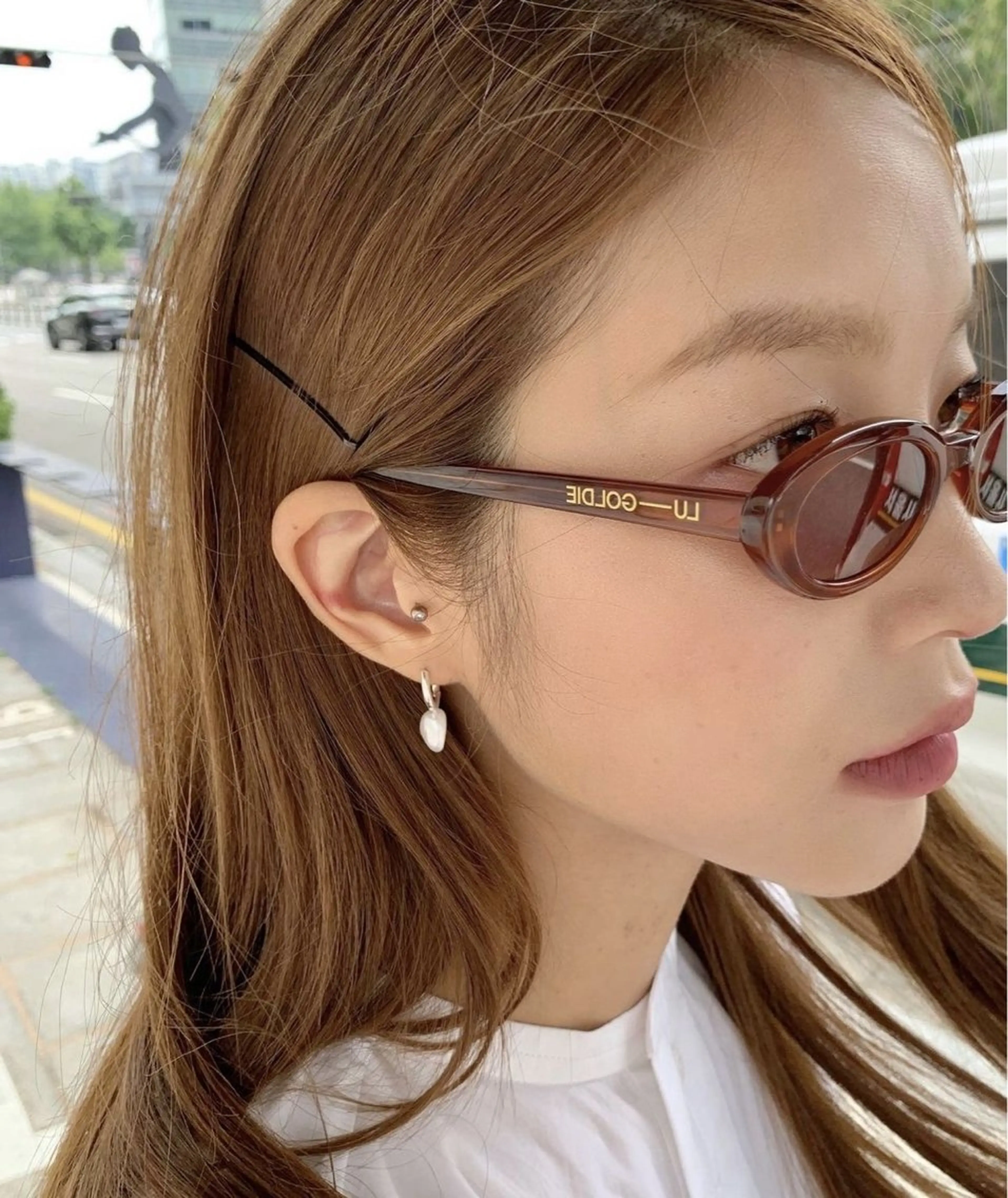 ロング カラー ブリーチ ケアブリーチ 透明感カラー ダブルカラー ブリーチなしカラー ヘアカラー トリートメント nonoka オリーブ/レイヤーのヘアスタイル