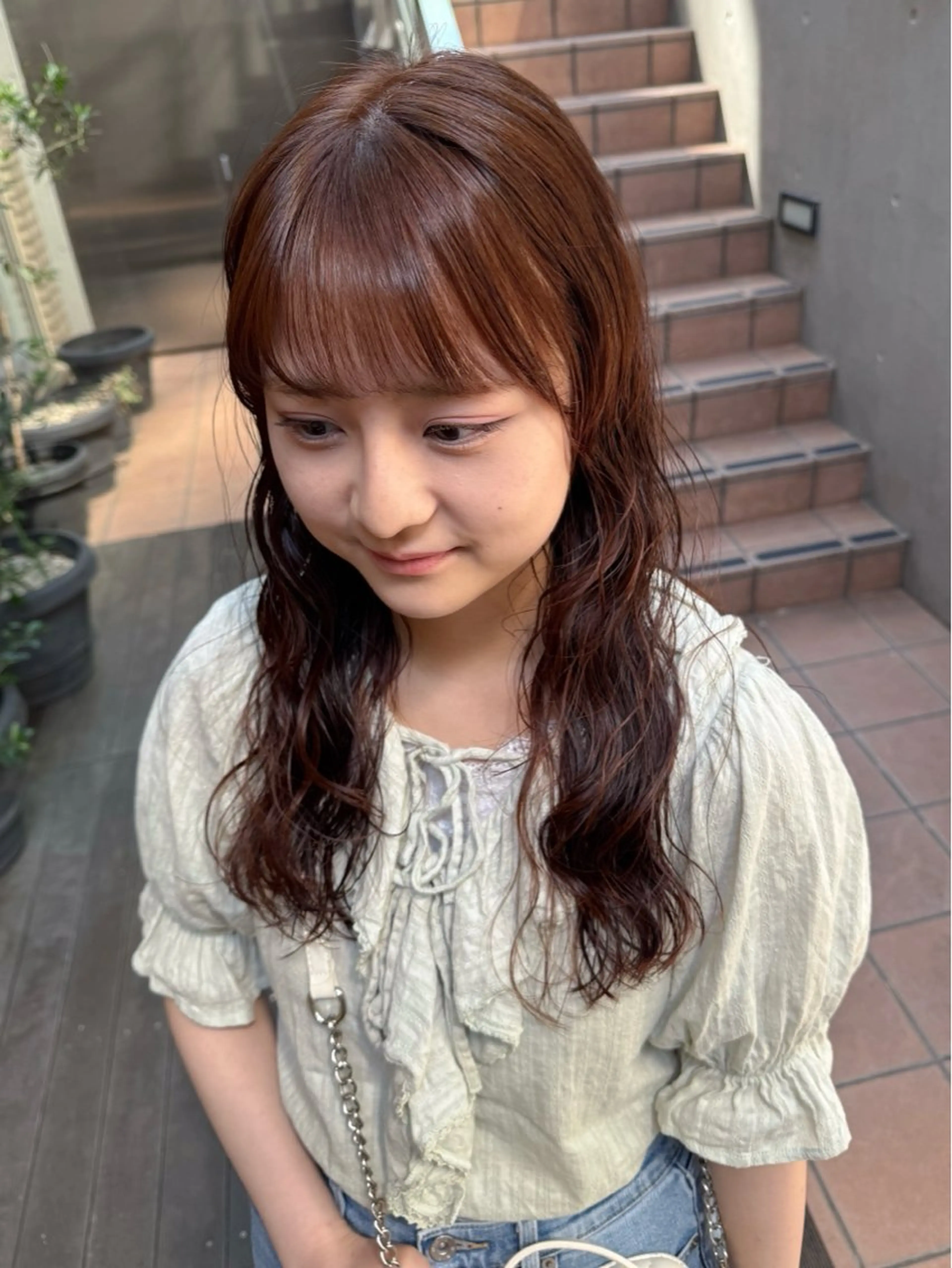 ミディアム パーマ ミディアムパーマ カット パーマ 大橋 芽衣のヘアスタイル