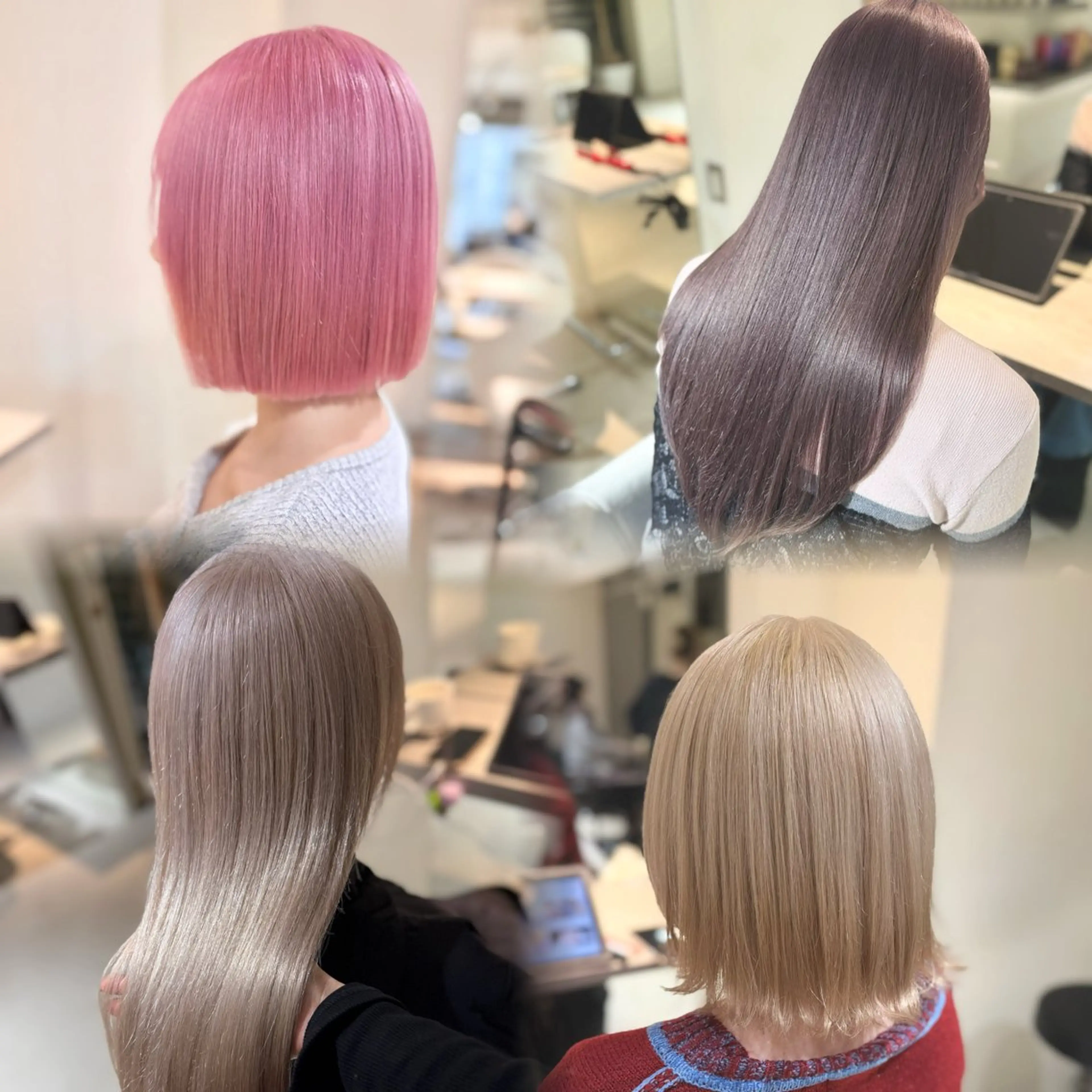 セミロング カラー ヘアアレンジ ブリーチ ハイトーンカラー 🦋🫧艶髪カラー 🫧🦋あいりのヘアスタイル