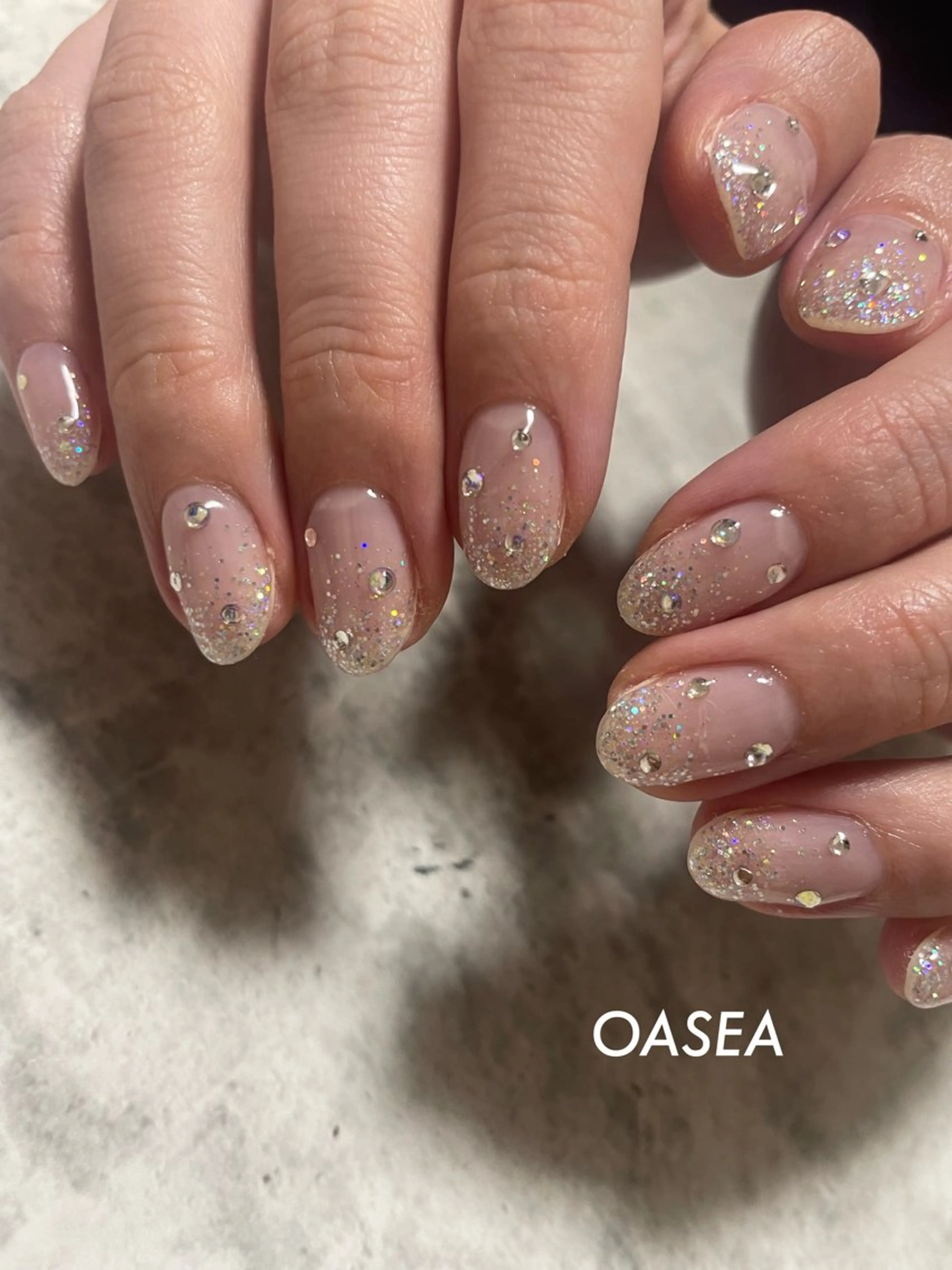 ネイル ストーンネイル ハンドネイル 🌞💜 KAORI 🌴のネイルデザイン