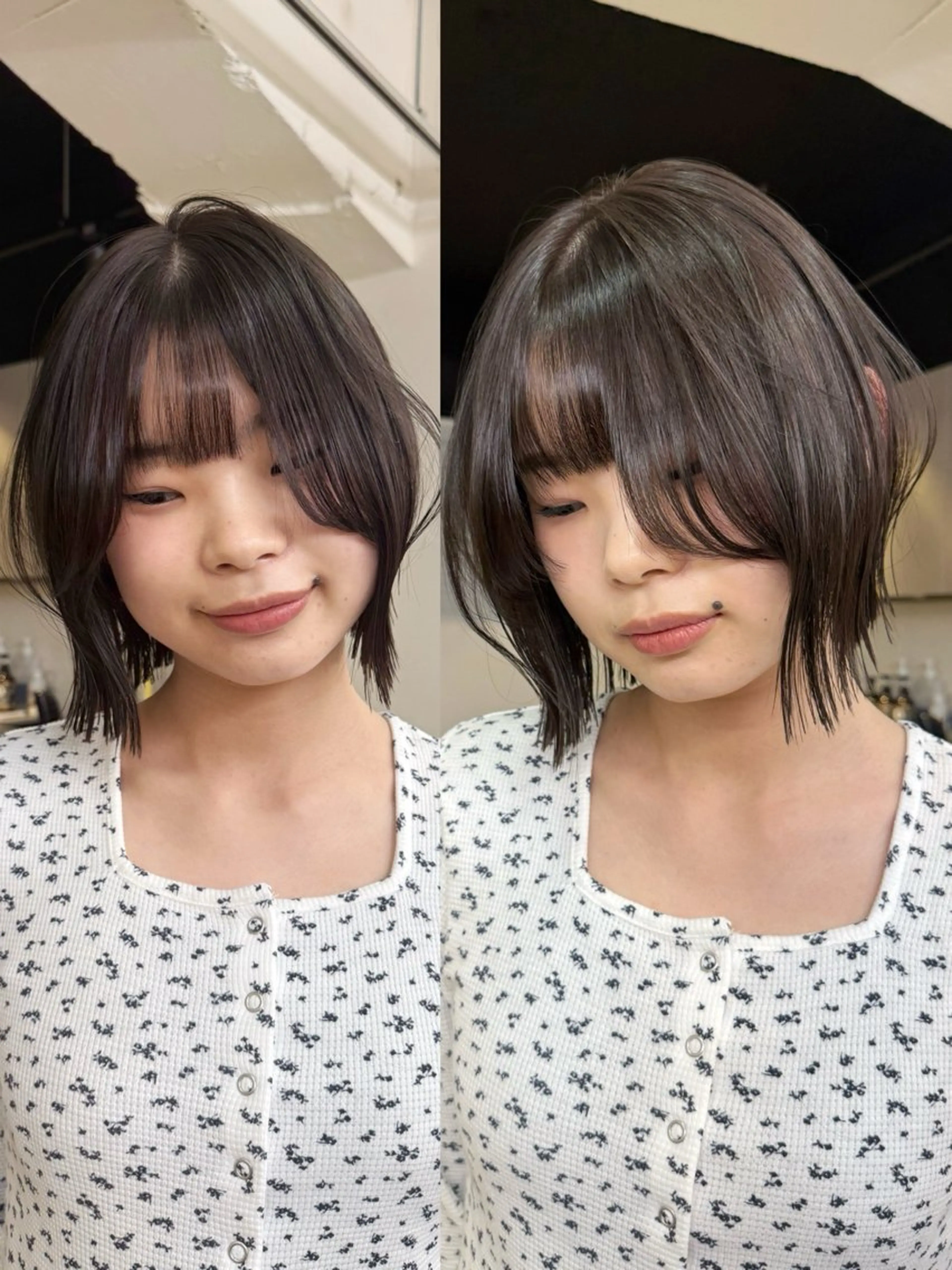 ミディアム カラー カット ヘアカラー トリートメント ‎♡アヤメ/レイヤー ボブ♡渋谷のヘアスタイル