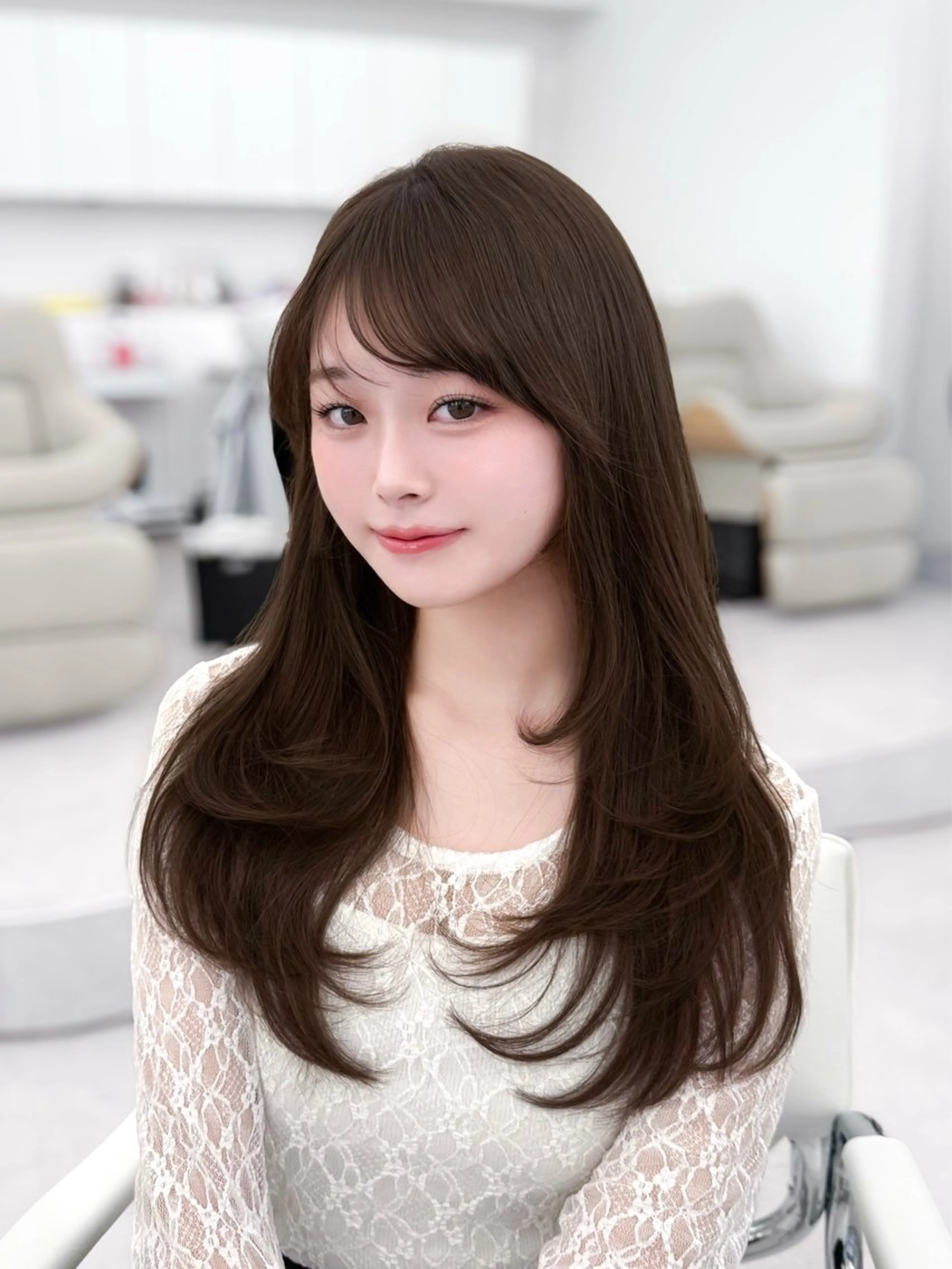 ロング カラー 透明感カラー グラデーションカラー くせ毛 ハイレイヤー 韓国風ヘア カット ヘアカラー トリートメント 韓国ガーリーヘア🎀 Sayaka🤍のヘアスタイル