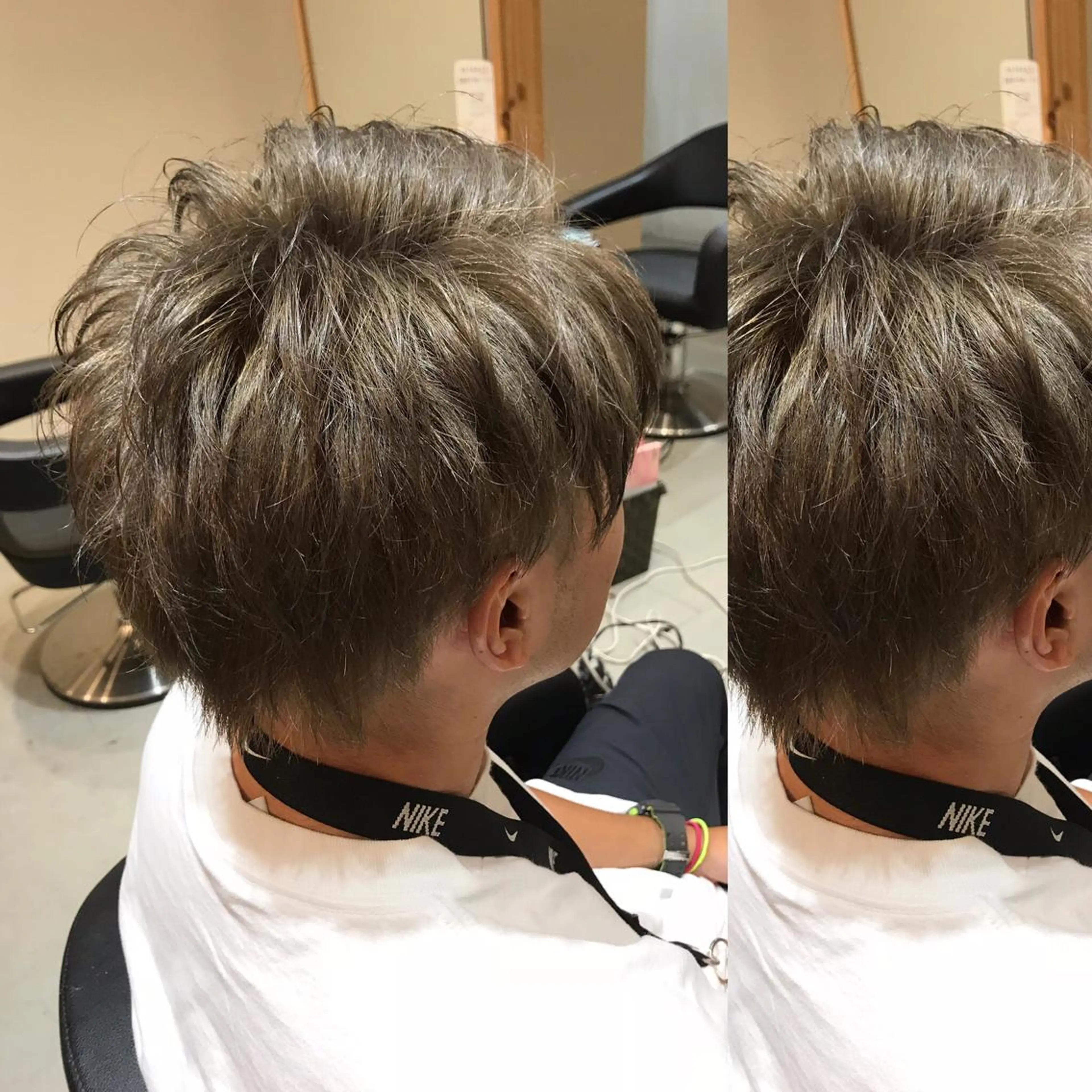 ショート カラー メンズ ベージュカラー ミント ミントベージュ ヘアカラー 大久保 隆蔵のヘアスタイル