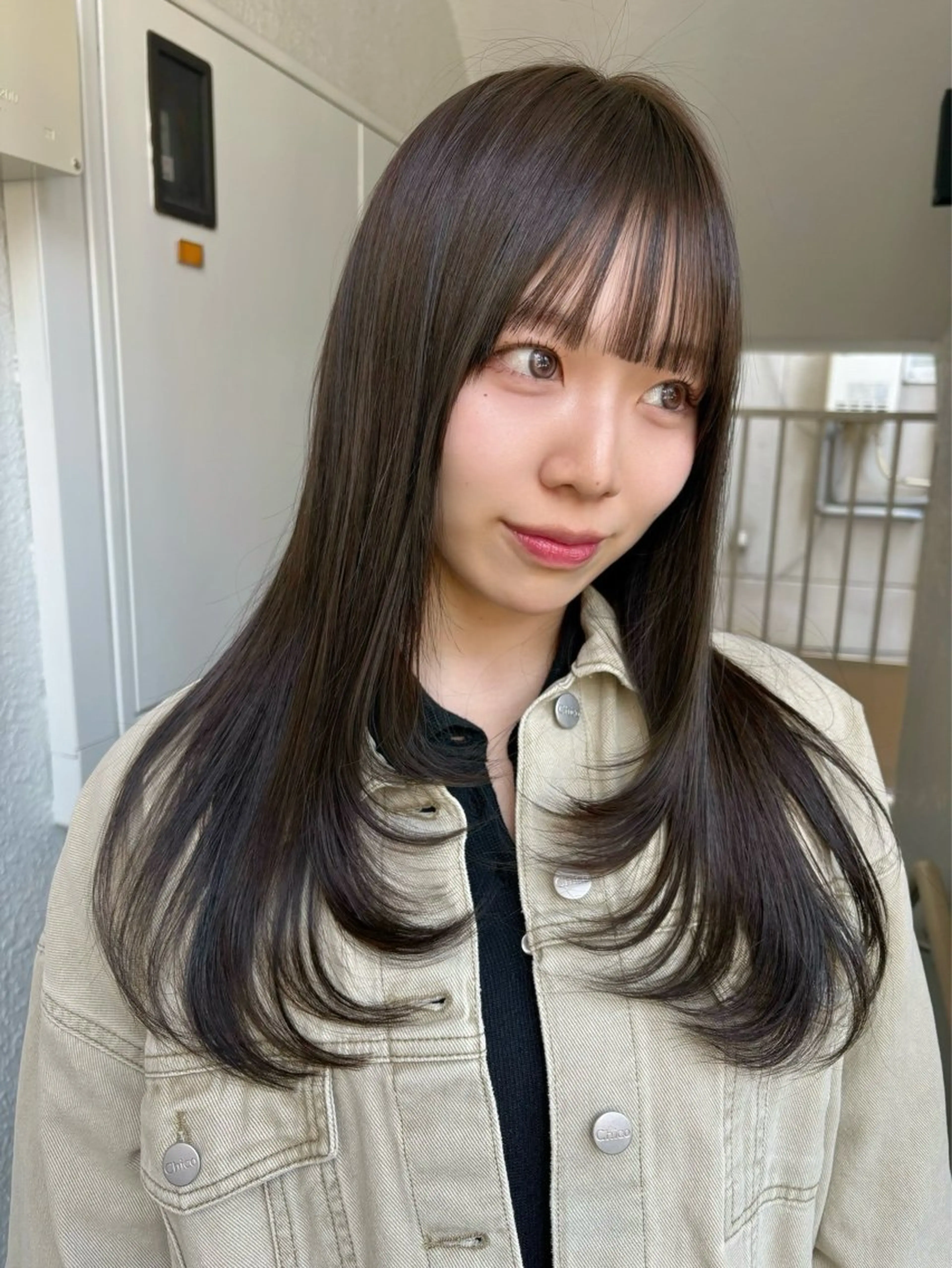ロング カラー カット ヘアカラー レイヤーカット🍏 透明感カラー/ののかのヘアスタイル