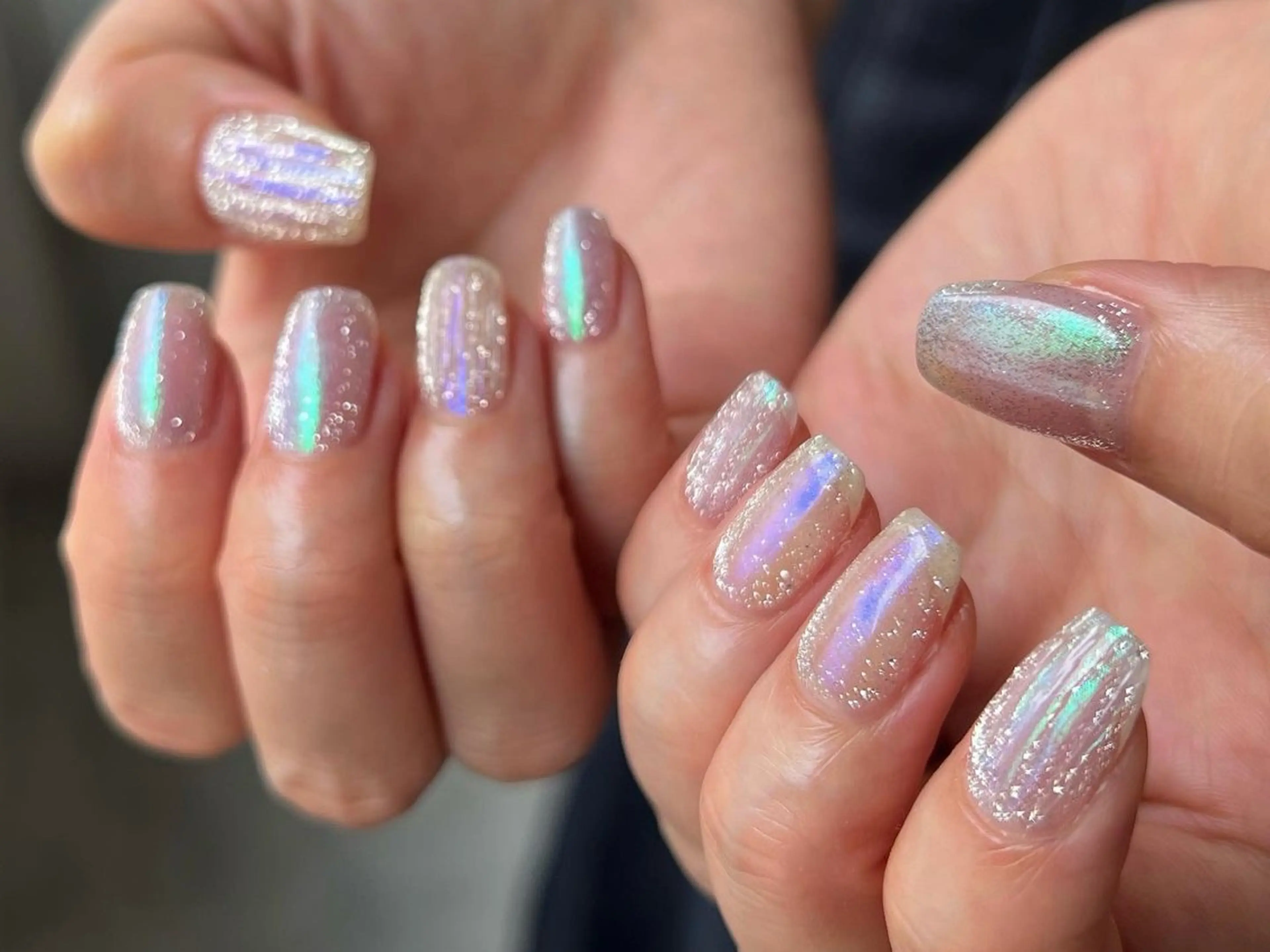 ネイル オーロラネイル マグネットネイル 夏ネイル nr. nayuのネイルデザイン