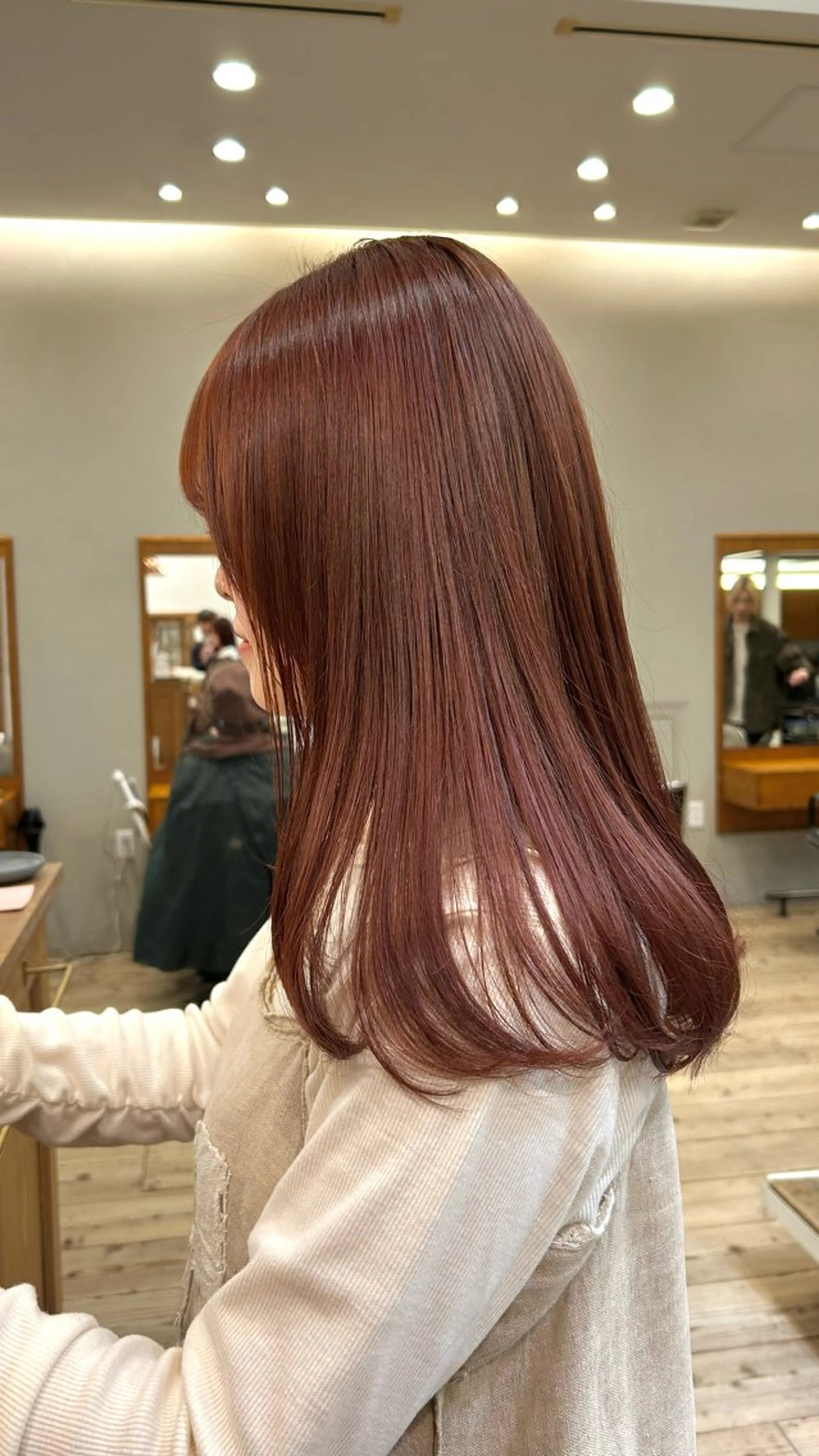 ロング カラー オレンジ トリートメント 似合わせパーマ 🪷なりたりみのヘアスタイル