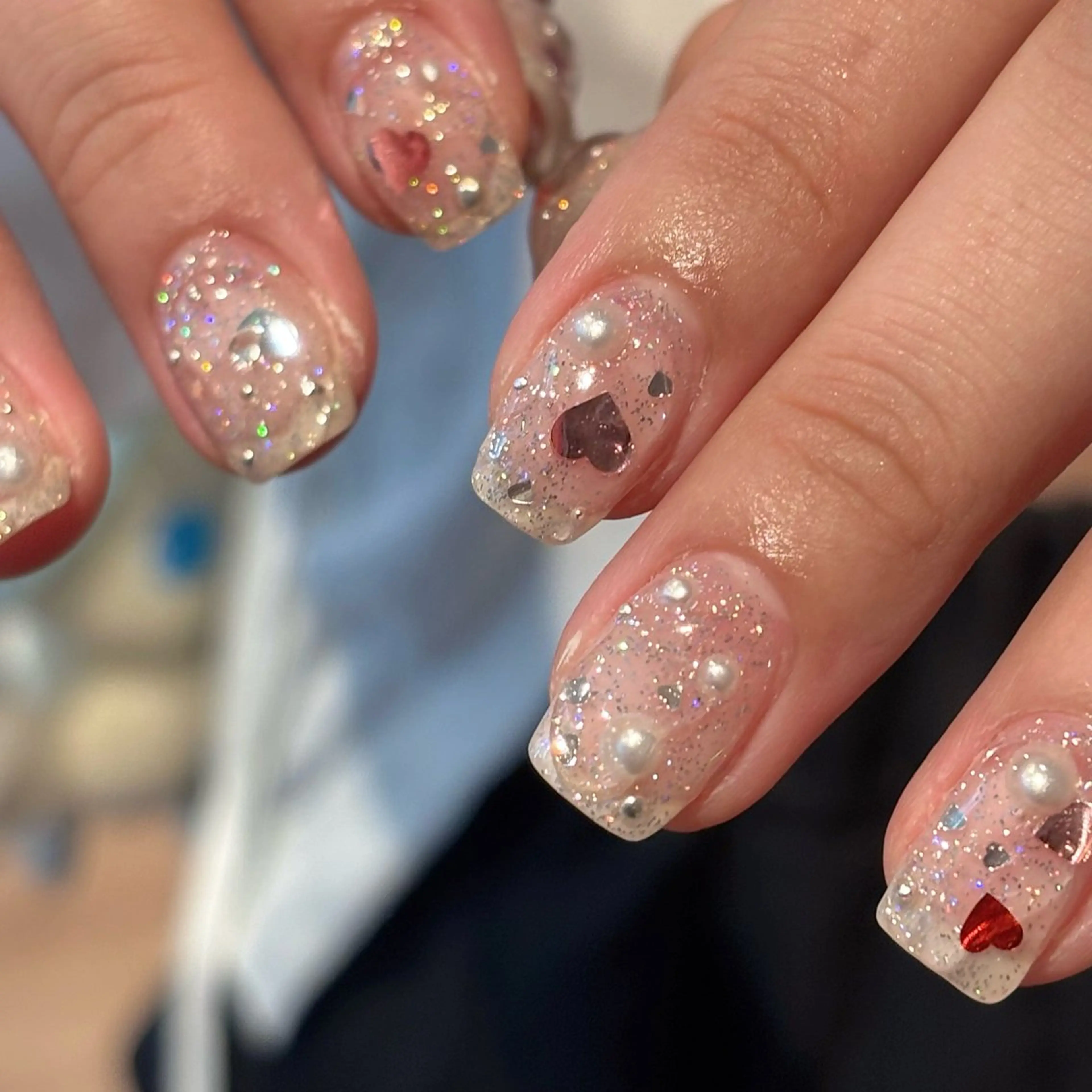 ネイル クリアネイル フラッシュネイル 持ち込み Bianca名駅店 安田のネイルデザイン