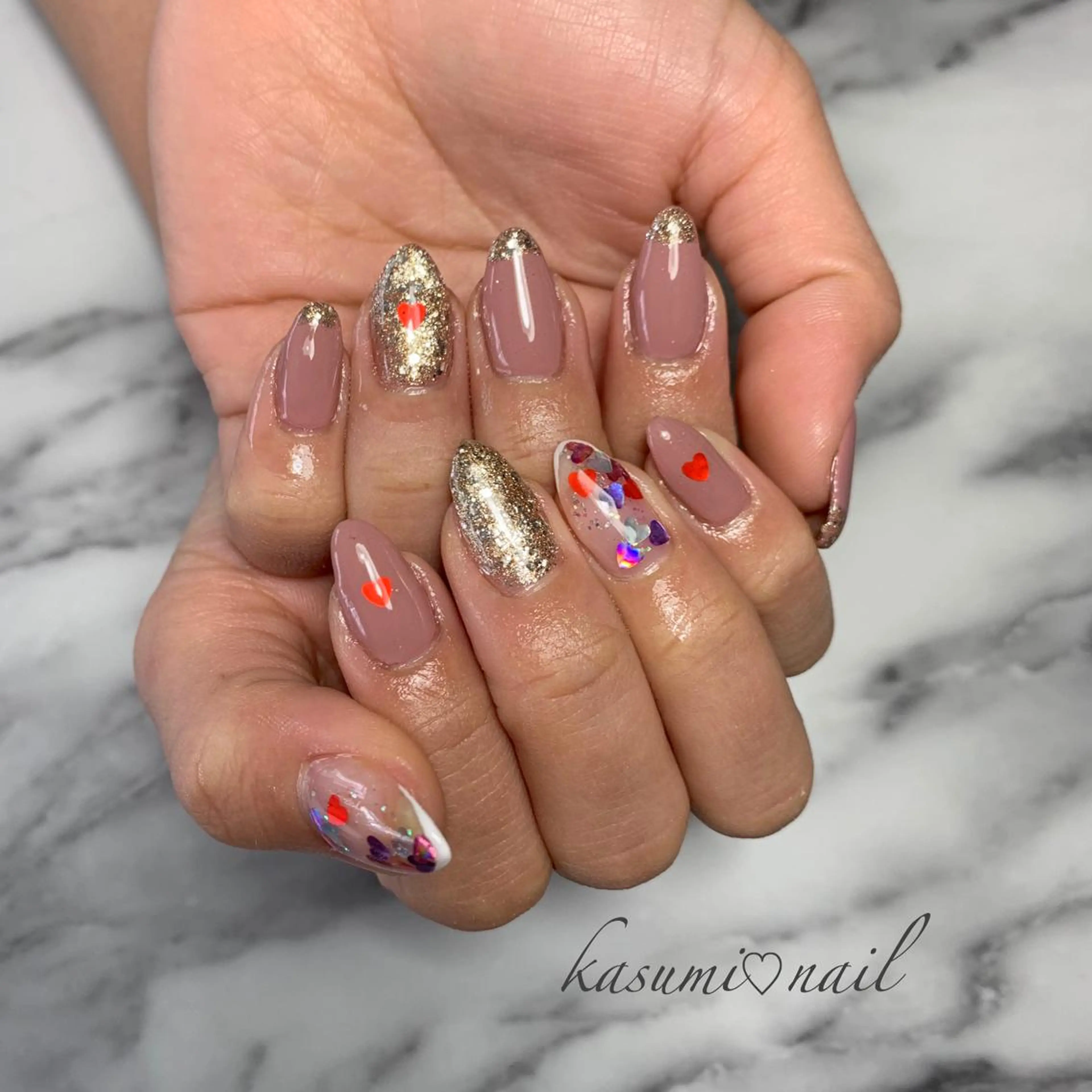 ネイル アートネイル フットネイル 大理石ネイル(マーブル) ミラーネイル ニュアンスネイル KASUMI♡ Nailのネイルデザイン