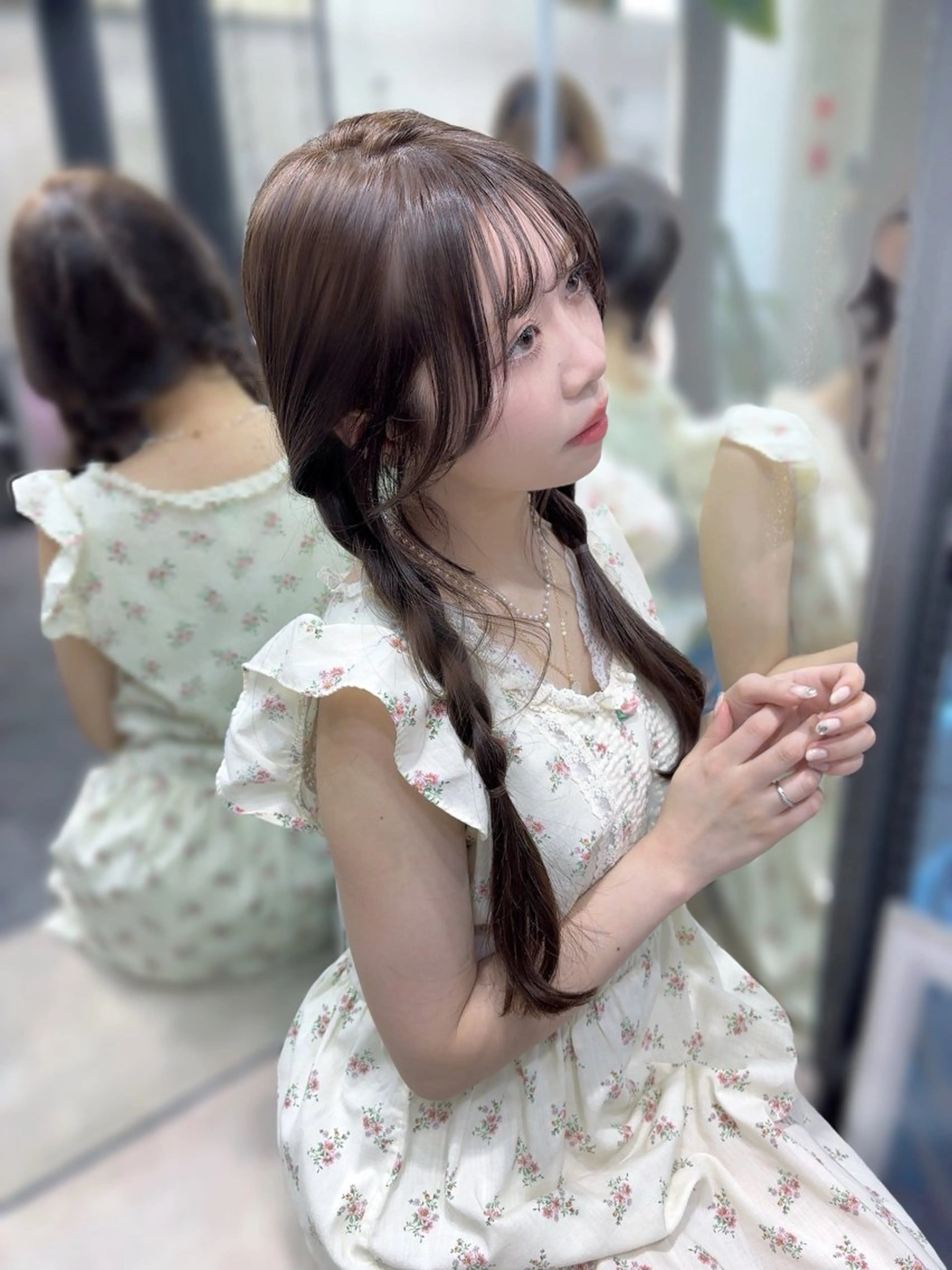 ロング カラー ヘアアレンジ ブリーチ 透明感カラー ダブルカラー ブリーチなしカラー the path sora♡のヘアスタイル