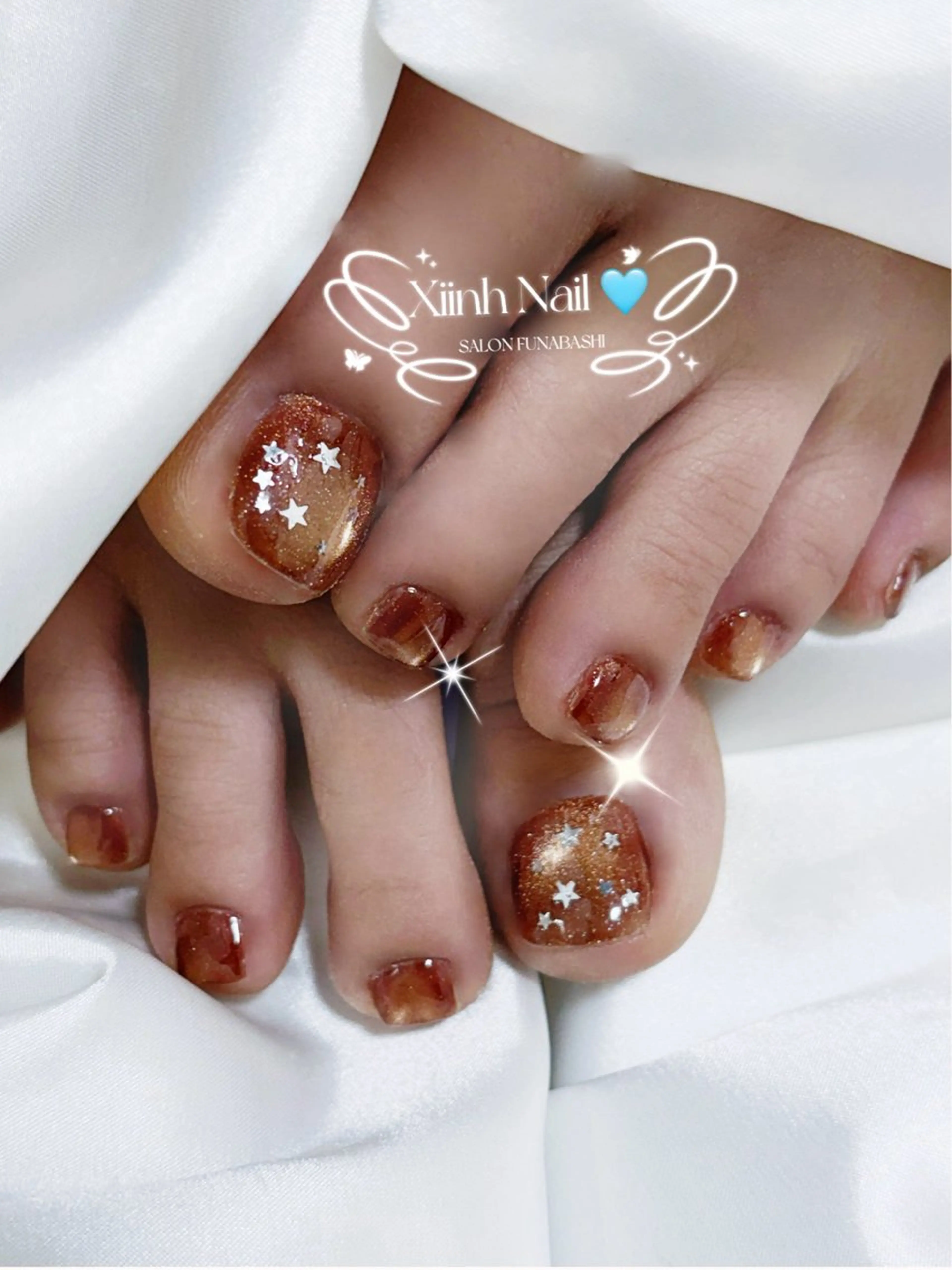 ネイル チークネイル 桜ネイル 長さ出し フットネイル ジェルネイル フットネイル XIINH NAIL SALONのネイルデザイン