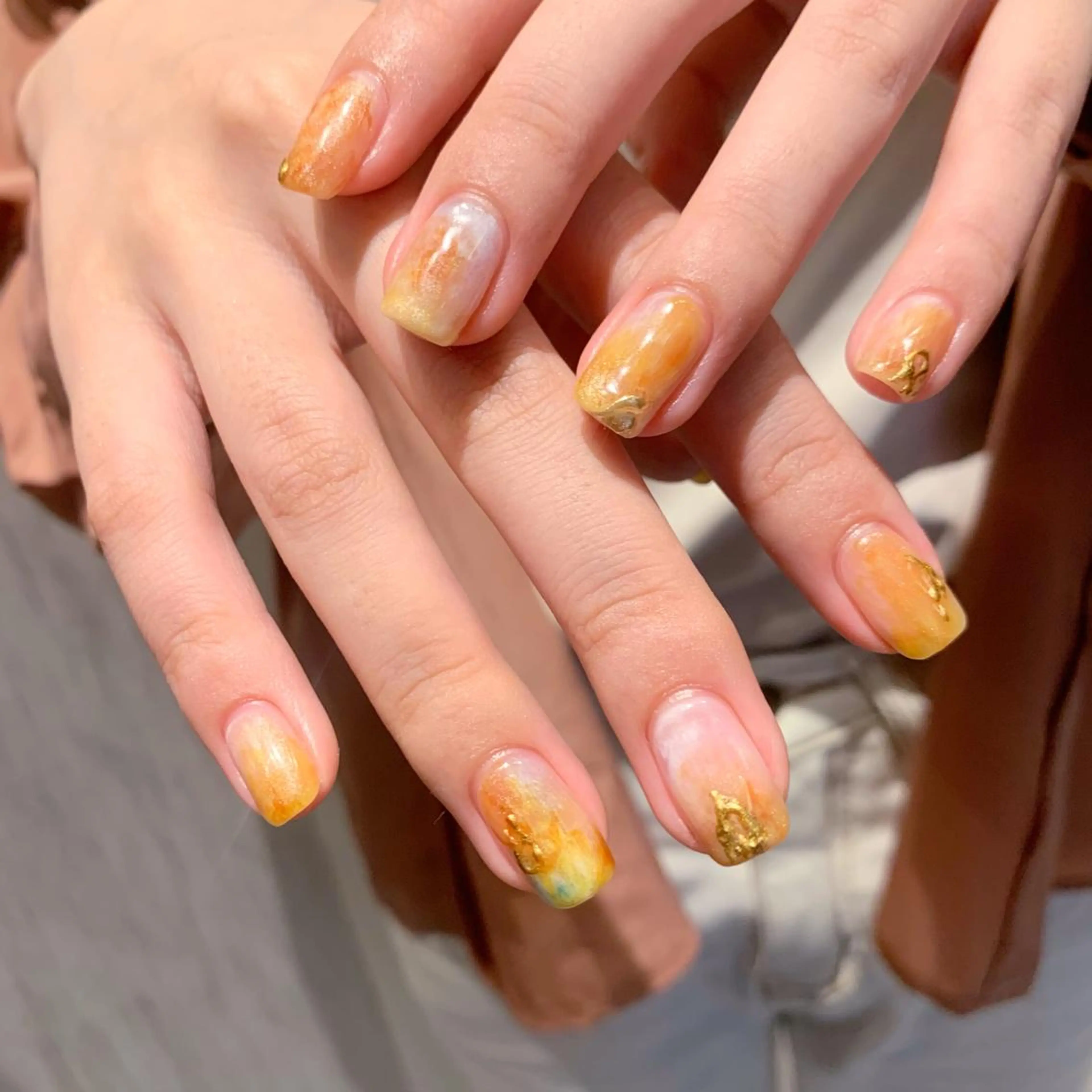 ネイル ゴールド ミラーネイル ニュアンスネイル 《ニュアンスネイル》 risaのネイルデザイン