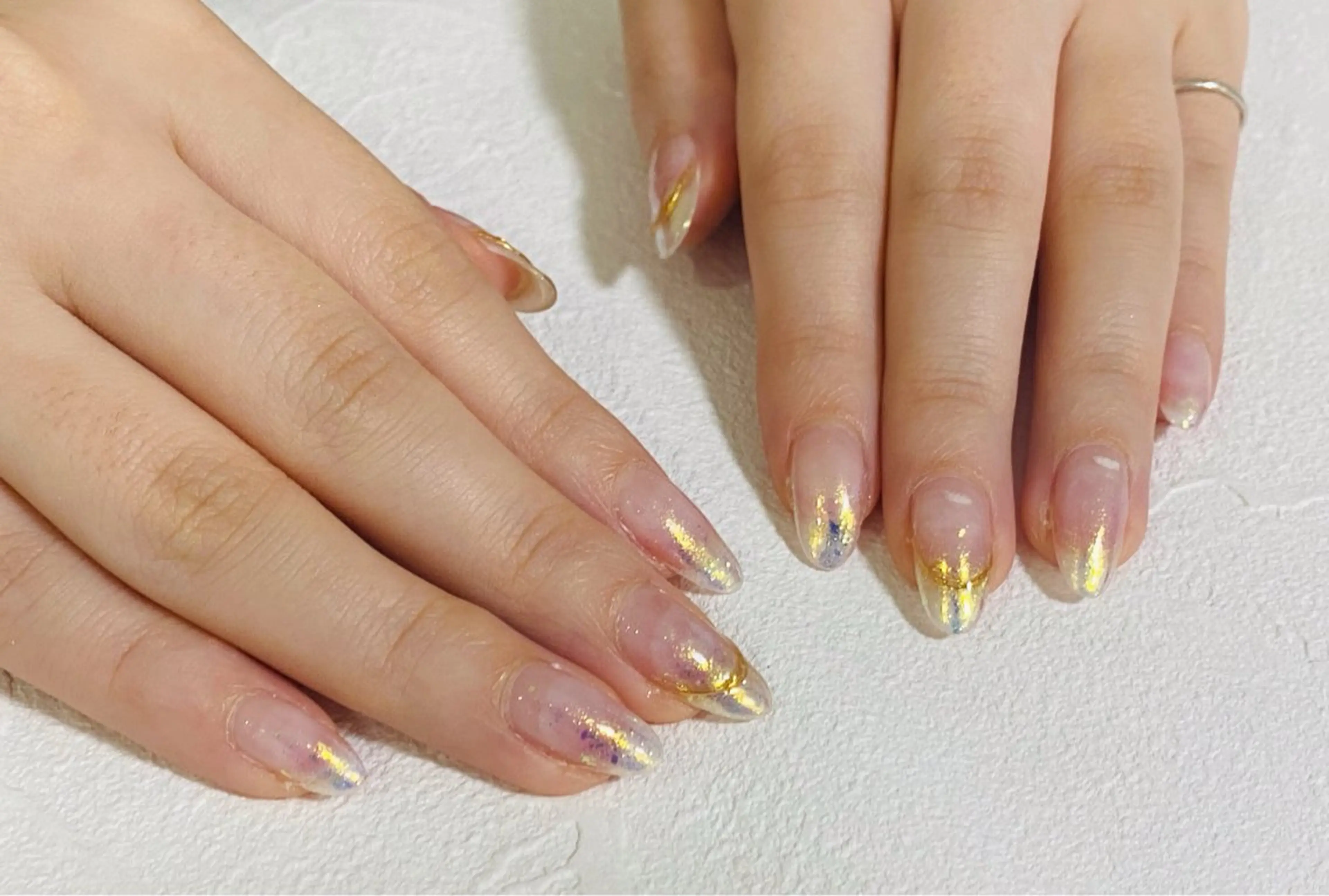 ネイル オーロラネイル クリアネイル フットネイル フレンチネイル ジェルネイル mogunail &blowのネイルデザイン
