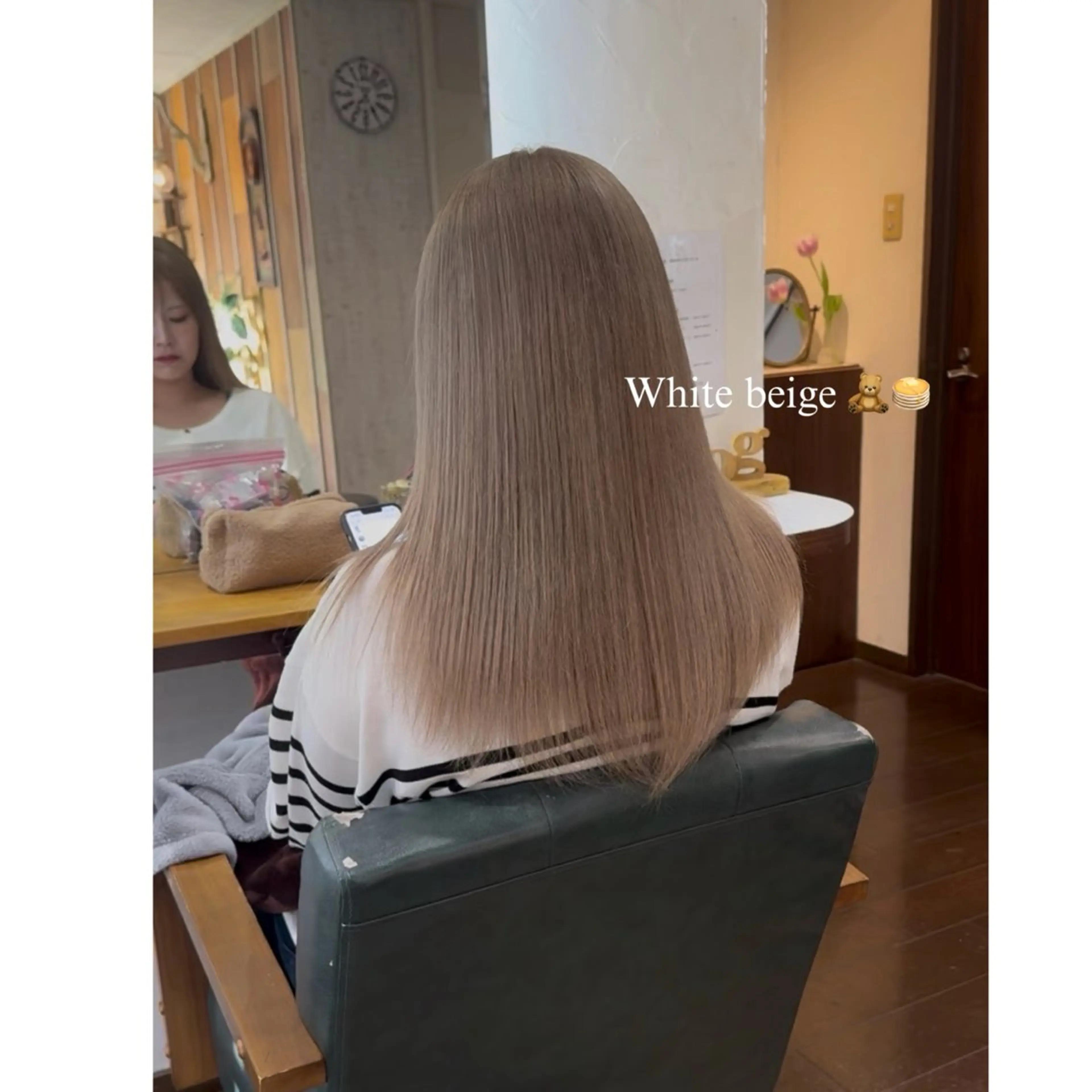 ロング カット ヘアカラー トリートメント ハイトーン/ ダブルカラー/透明感のヘアスタイル