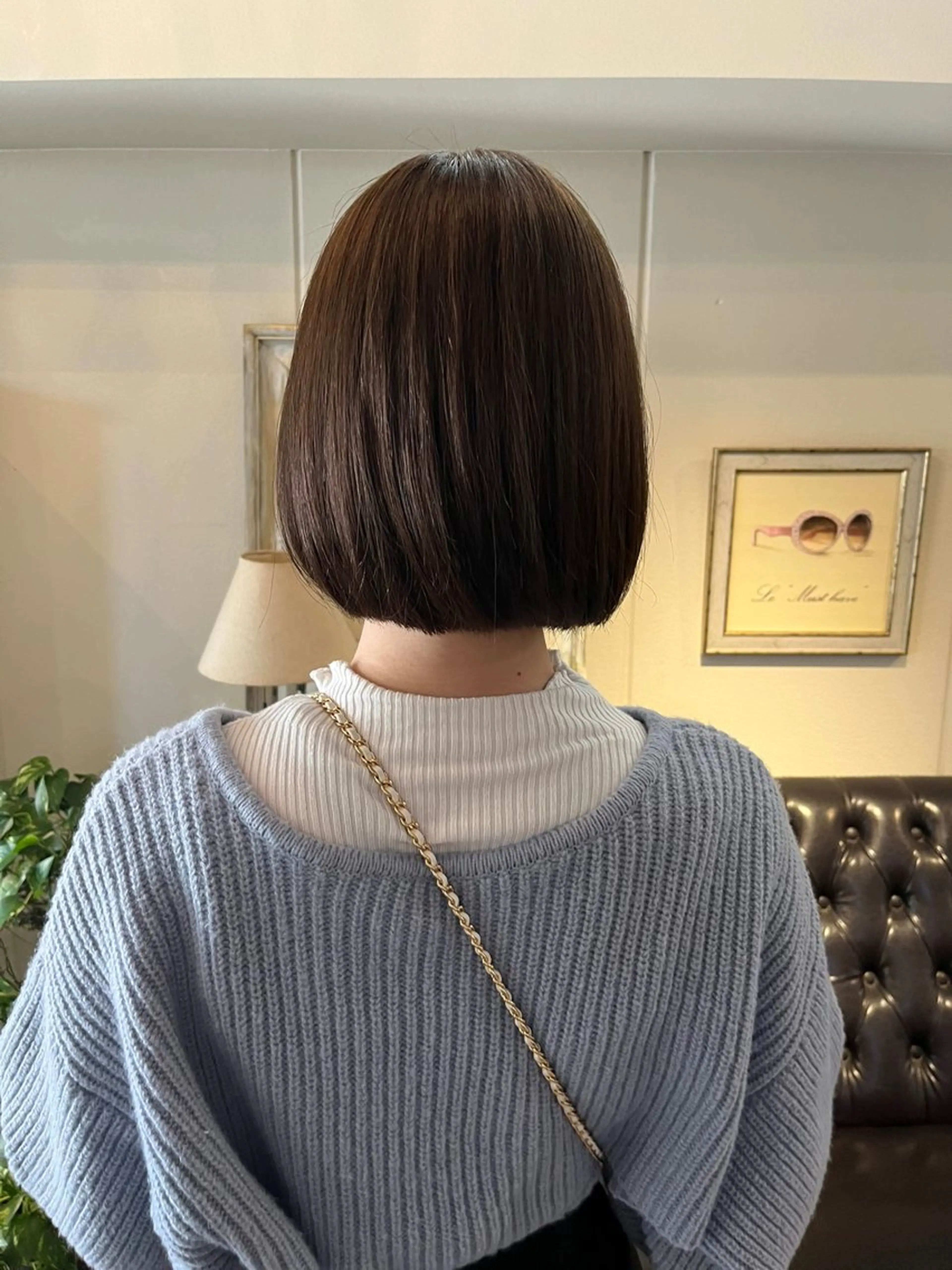 カラー ブリーチ ブラウンカラー ダブルカラー ブリーチなしカラー オリーブブラウン ヘアカラー イイダ ヒナのヘアスタイル
