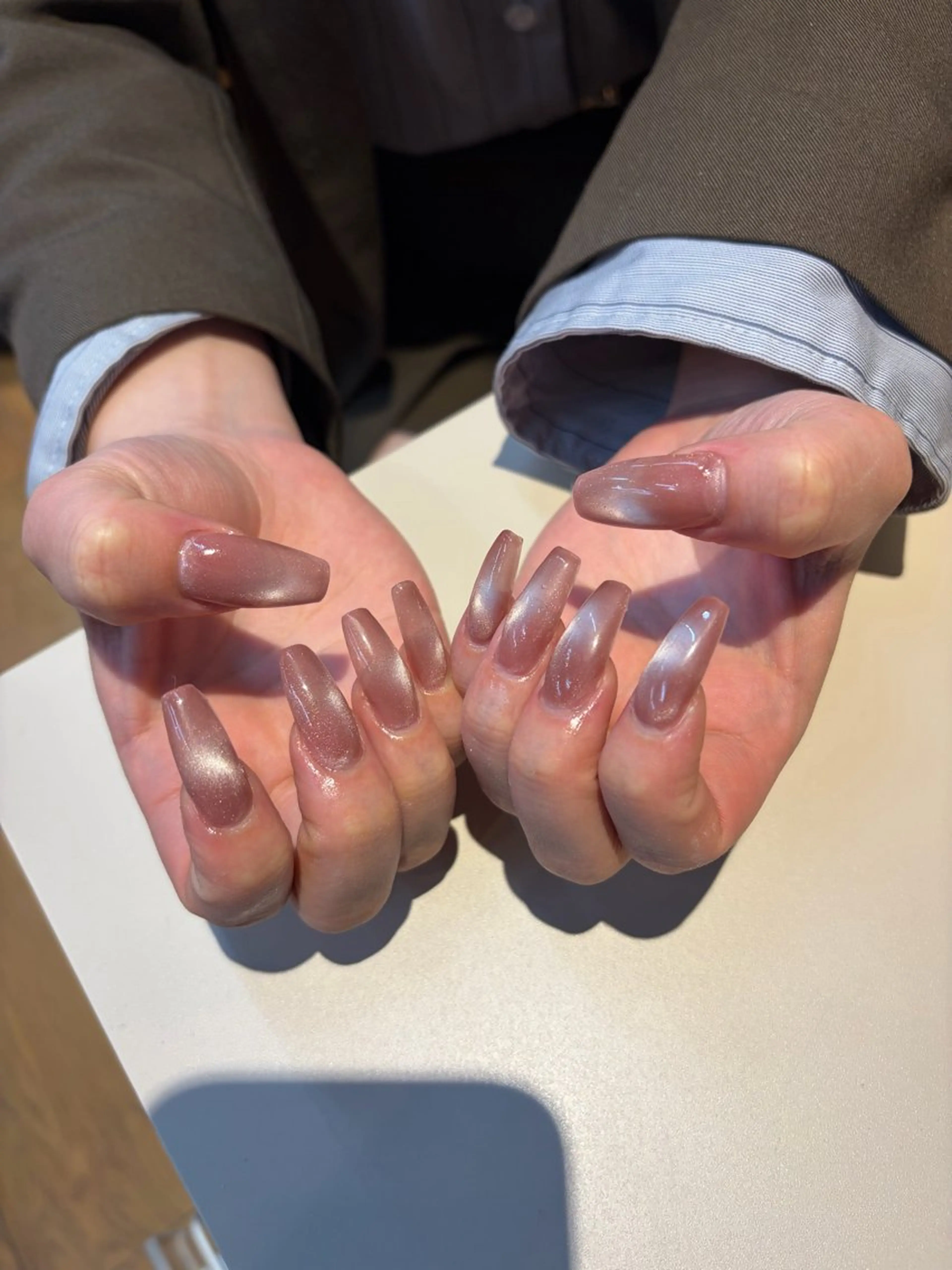 ネイル 長さ出し マグネットネイル ワンカラーネイル ネイルチップ MANAMI TRIOS💅🏻のネイルデザイン