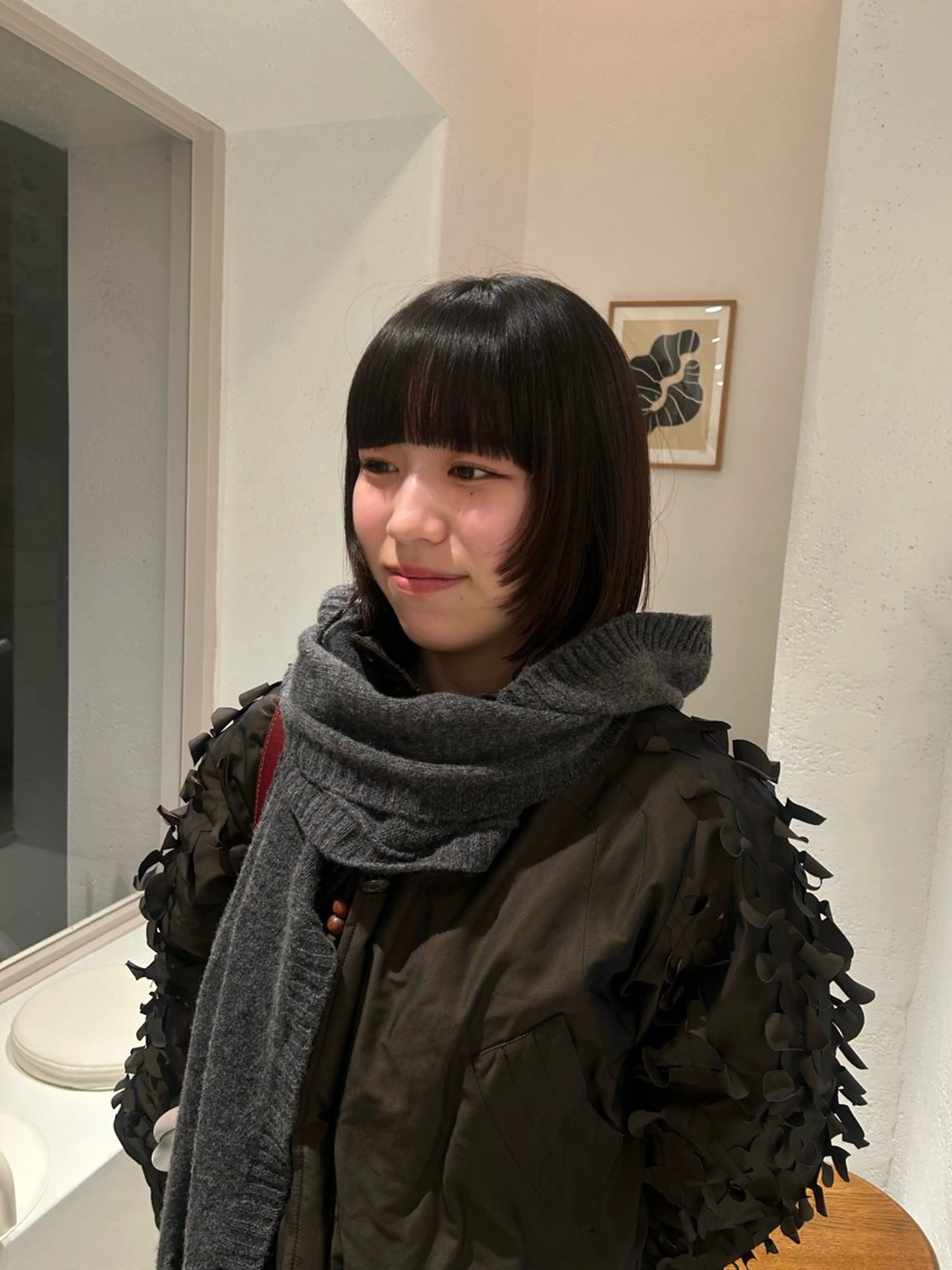 ショート ボブレイヤー ボブ 顔まわりレイヤー 顔周りカット レイヤーカット iwami rena /Nary河原町のヘアスタイル