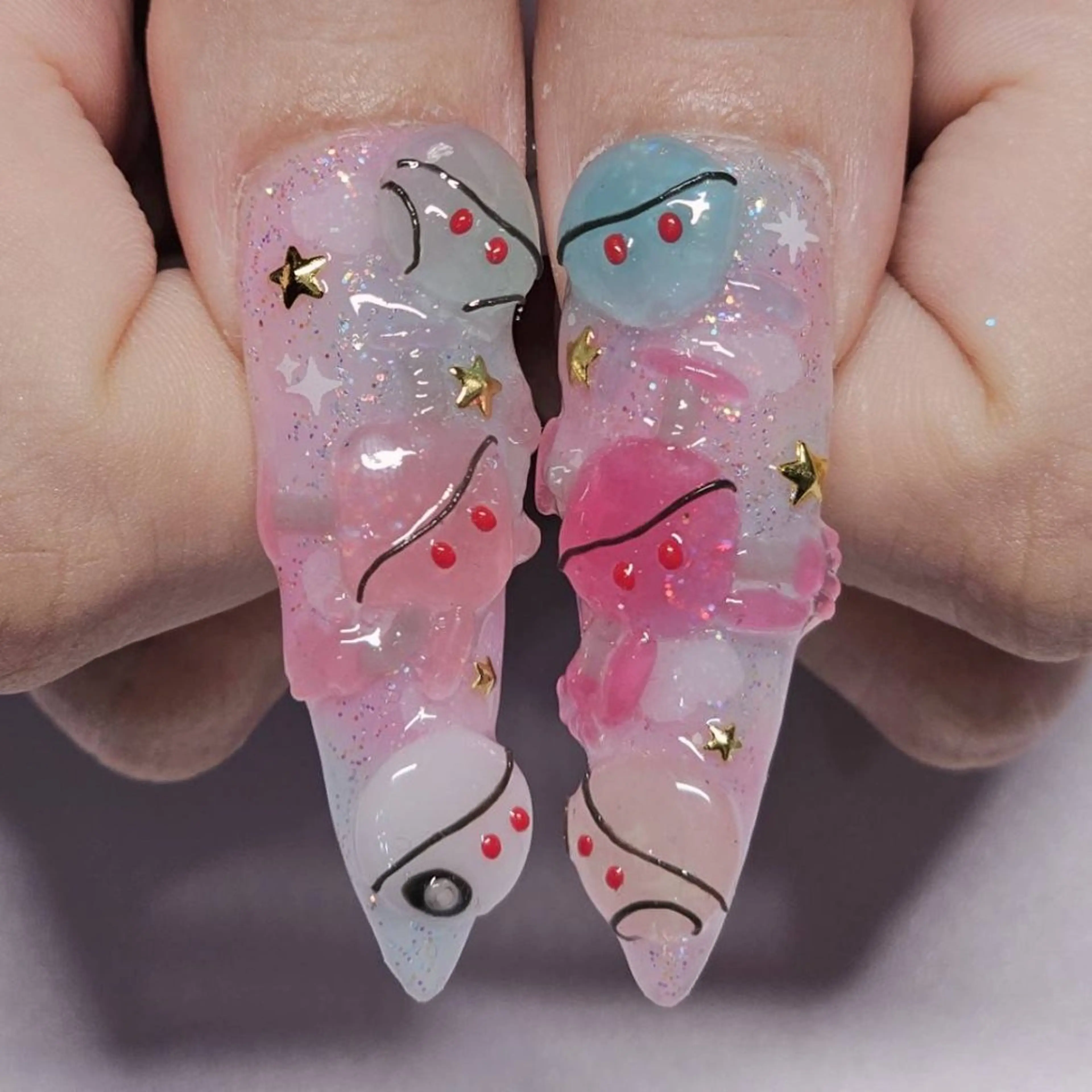 ネイル アートネイル クリアネイル ラメ(グリッター) パステルネイル ハンドネイル よしだ ひろきのネイルデザイン