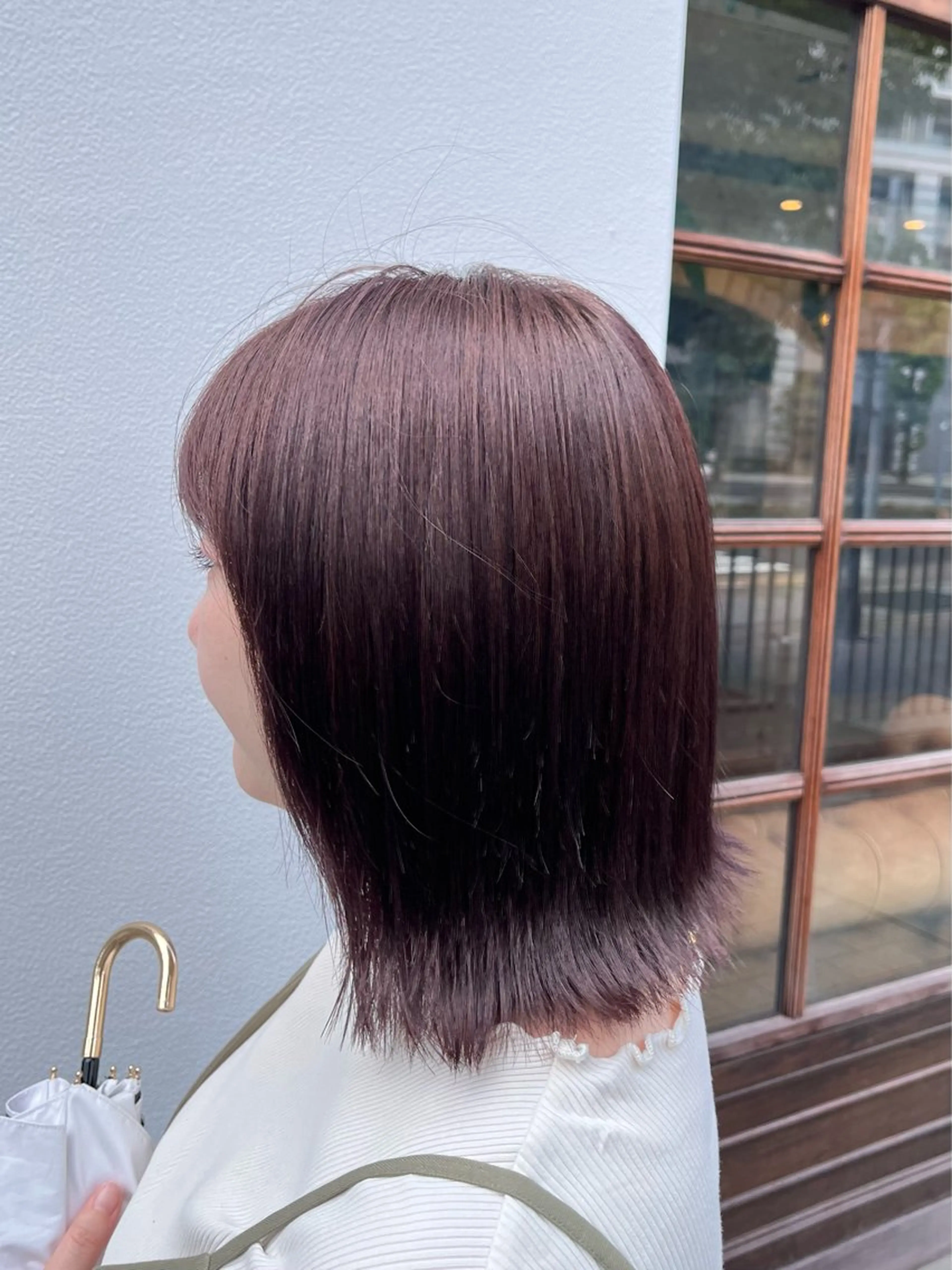 ミディアム 縮毛矯正／艶カラー アオキタイキのヘアスタイル