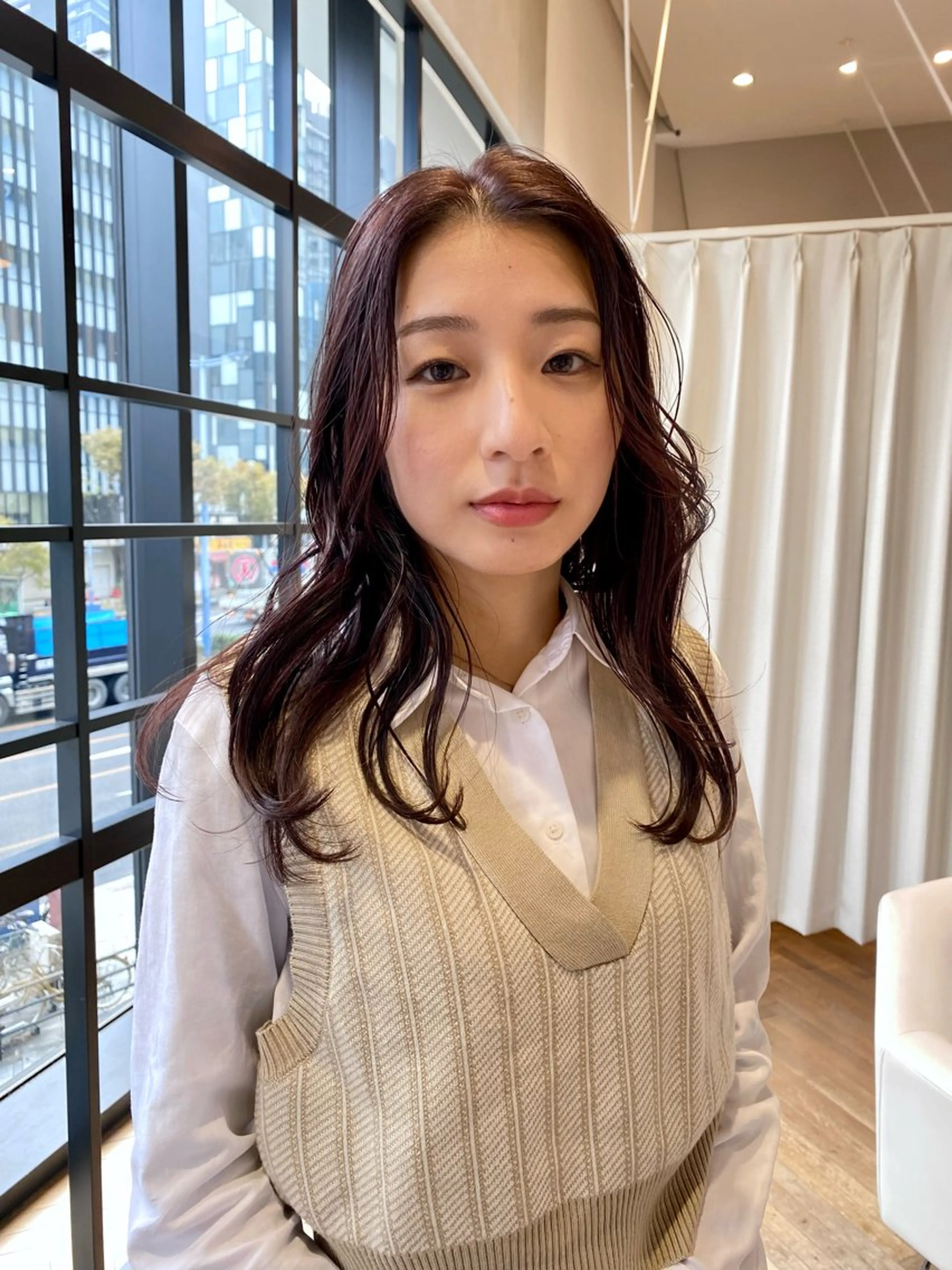 ロング カラー ブリーチ ラベンダーカラー ブリーチなしカラー 増井 彩乃のヘアスタイル