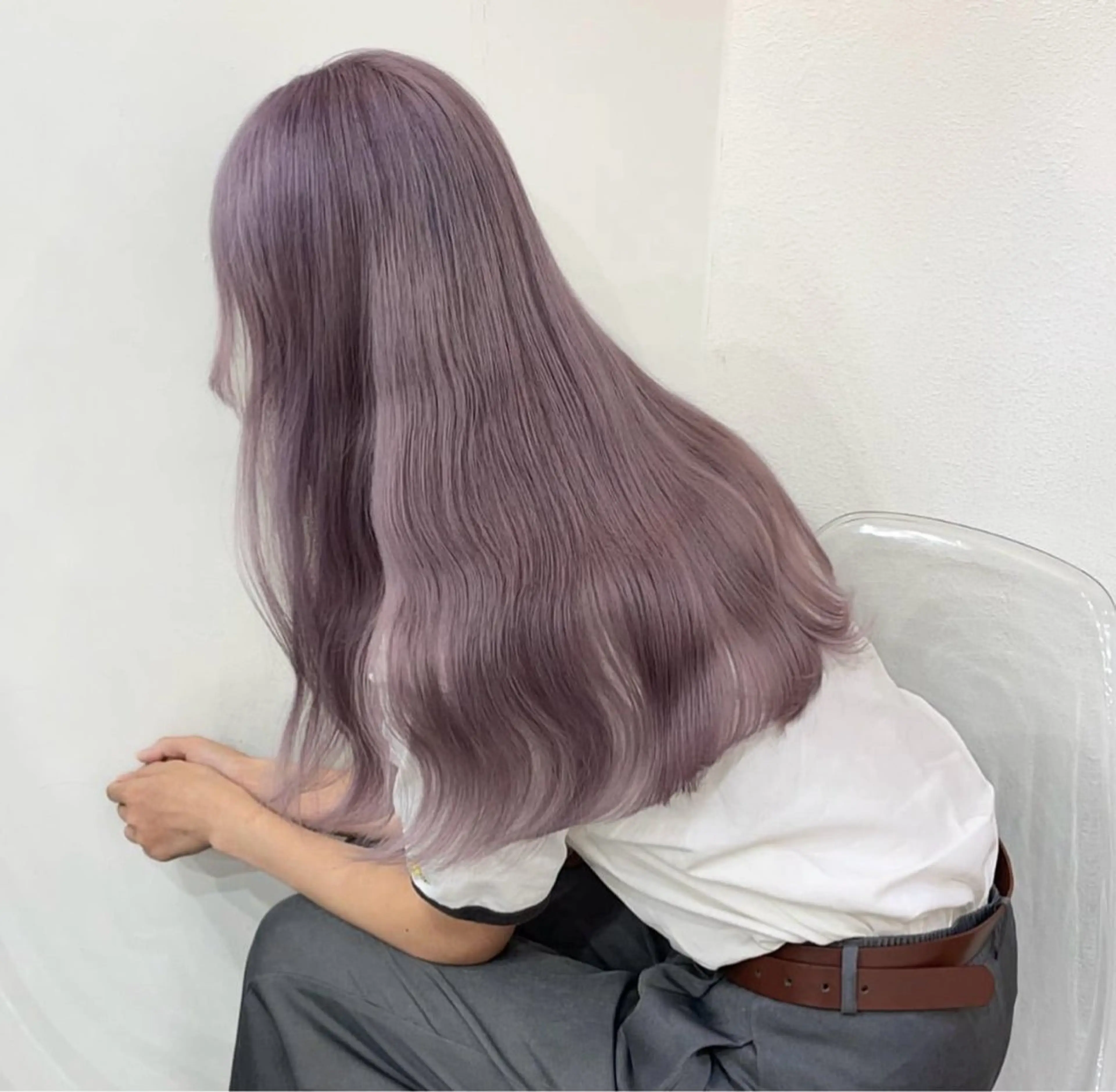 ロング カラー ブリーチ ダブルカラー ハイトーンカラー ラベンダーカラー ヘアカラー カットモデル୨୧大阪 梅田タカシマリナ♡のヘアスタイル