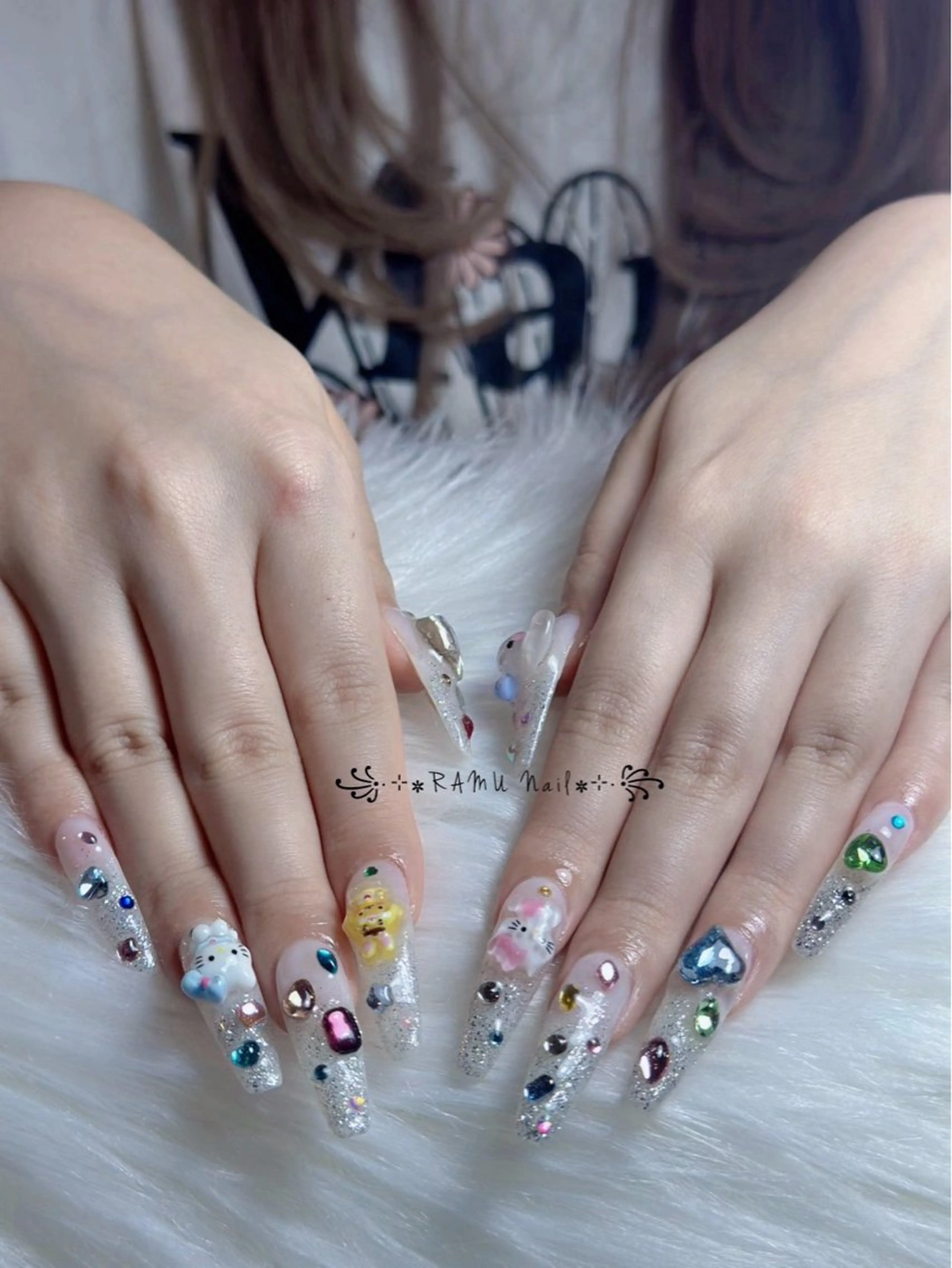 ネイル キラキラネイル マグネットネイル ミラーネイル ピンク 春ネイル ハンドネイル RAMU Nail 恵比寿店のネイルデザイン