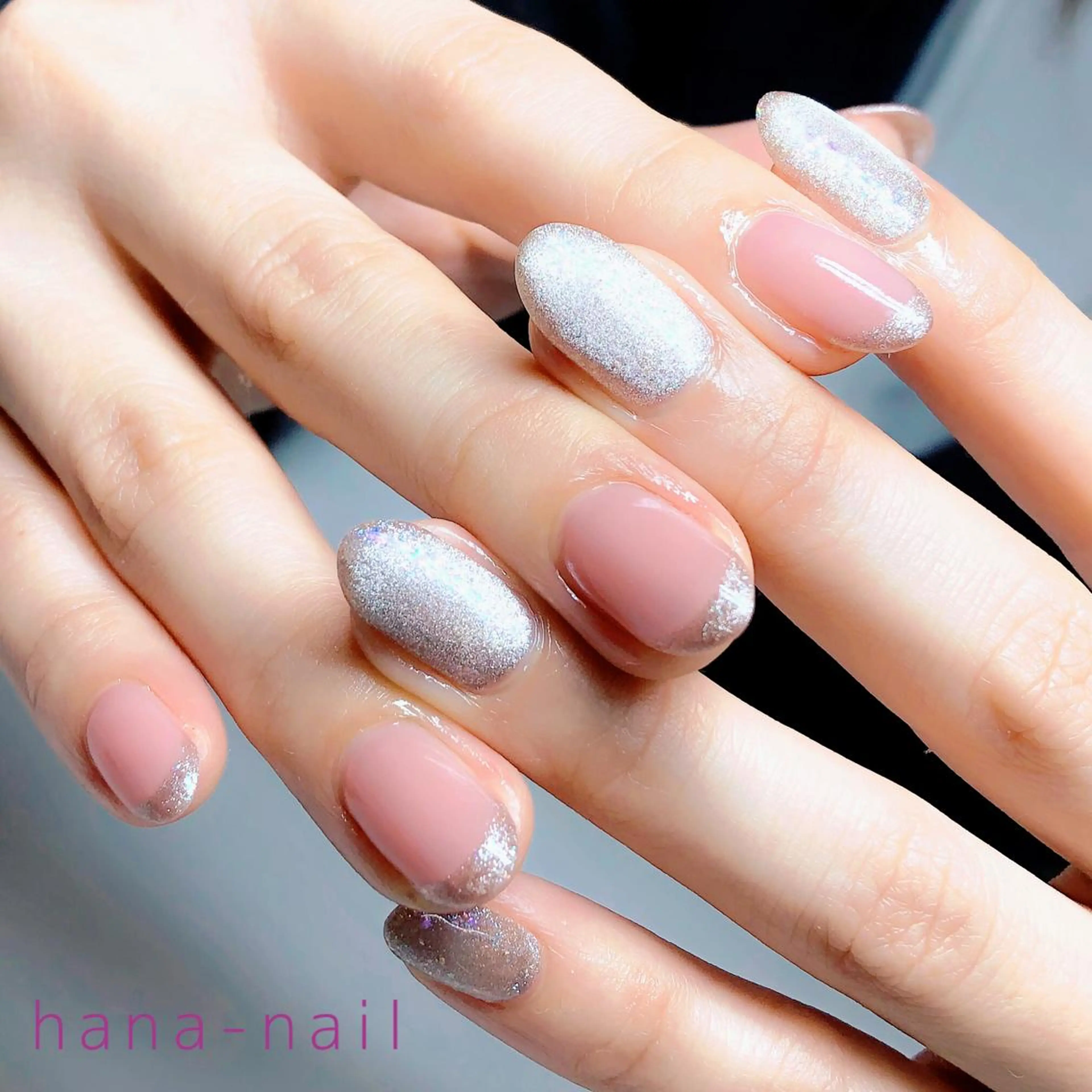 ネイル フレンチネイル マグネットネイル マグネットフレンチ Kao hana-nailのネイルデザイン
