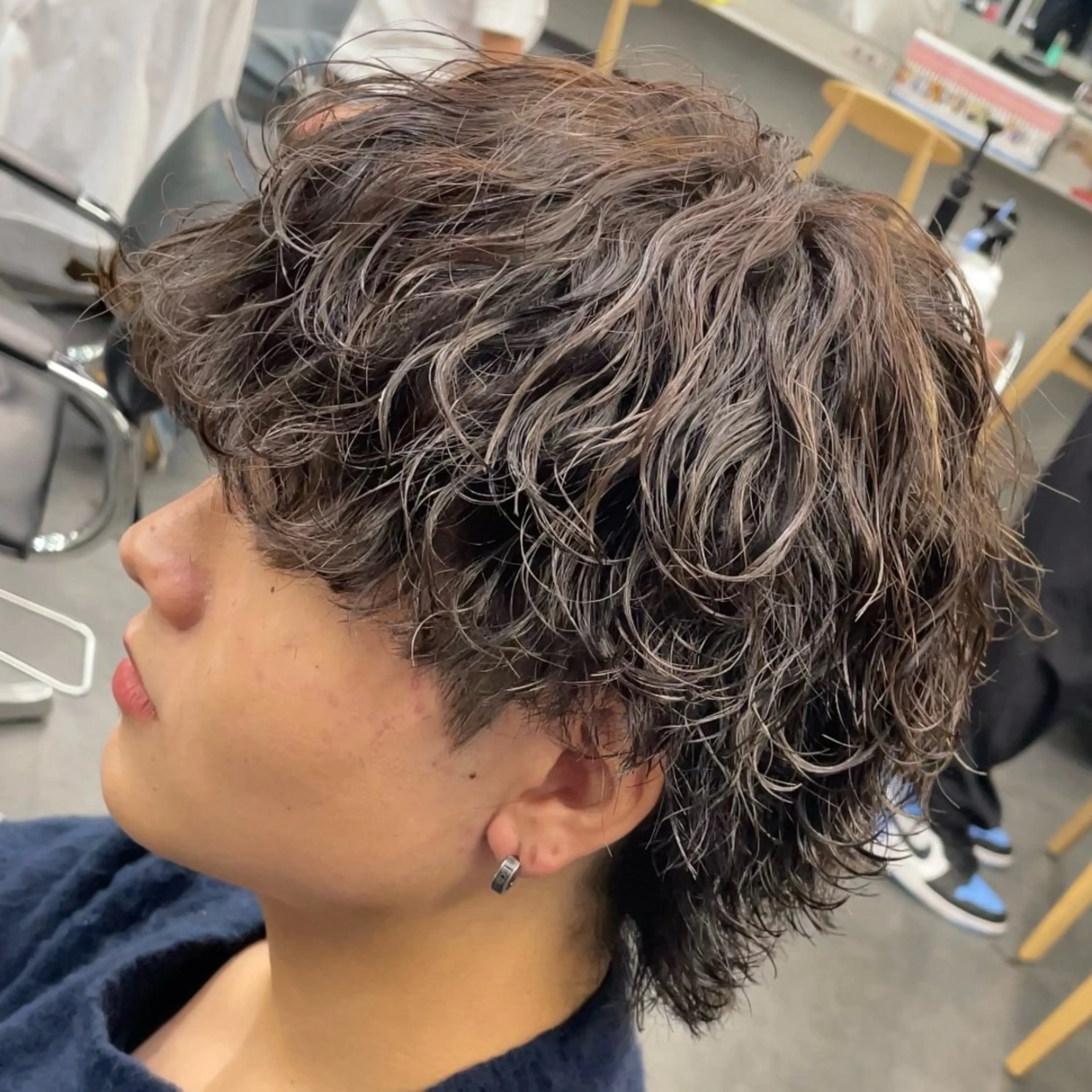 セミロング パーマ ヘアアレンジ メンズ fifth 石川 凪のヘアスタイル