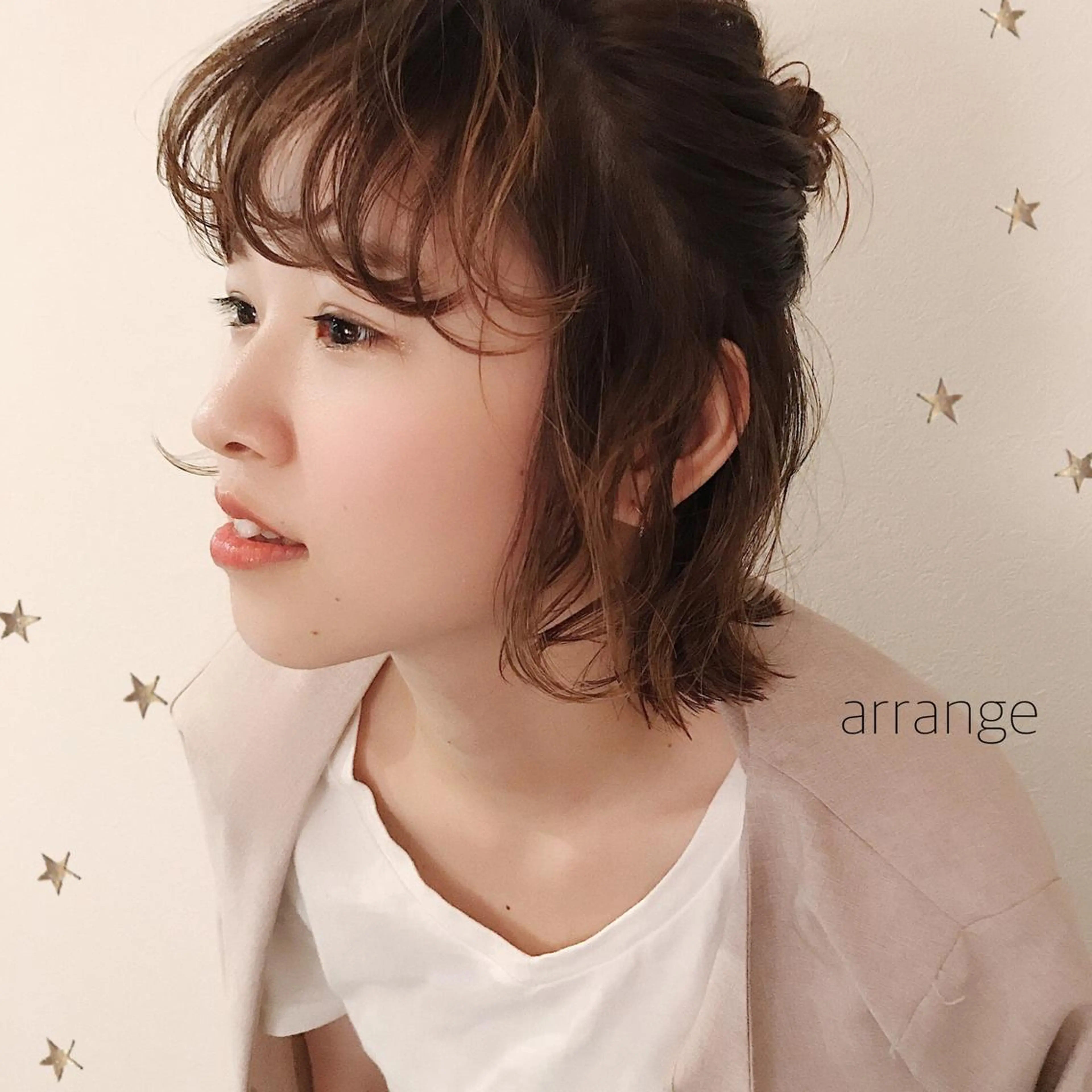 ミディアム カラー ヘアアレンジ カット ヘアカラー 市川 千夏のヘアスタイル