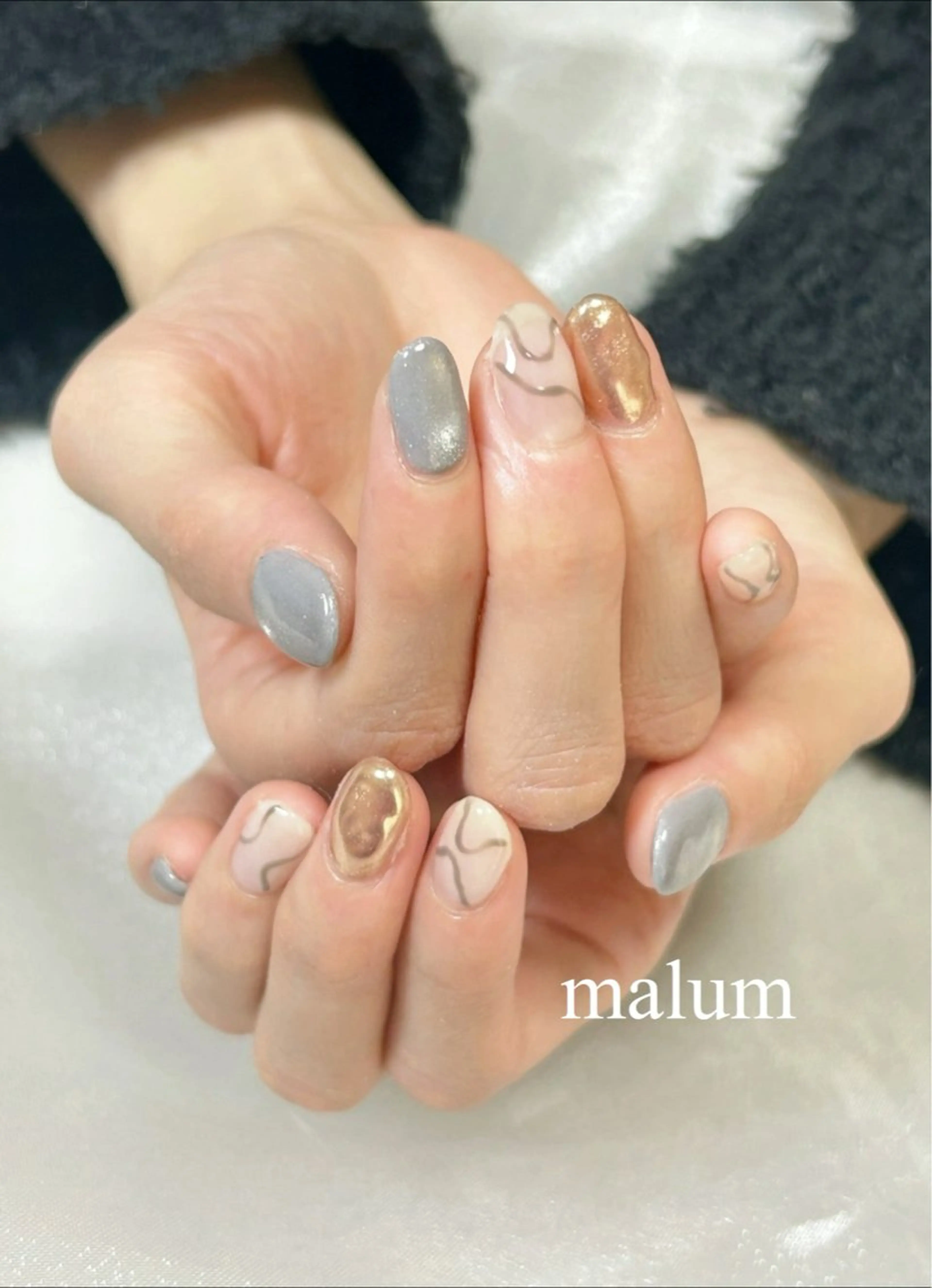 ネイル マグネットネイル ハンドネイル malum nailのネイルデザイン