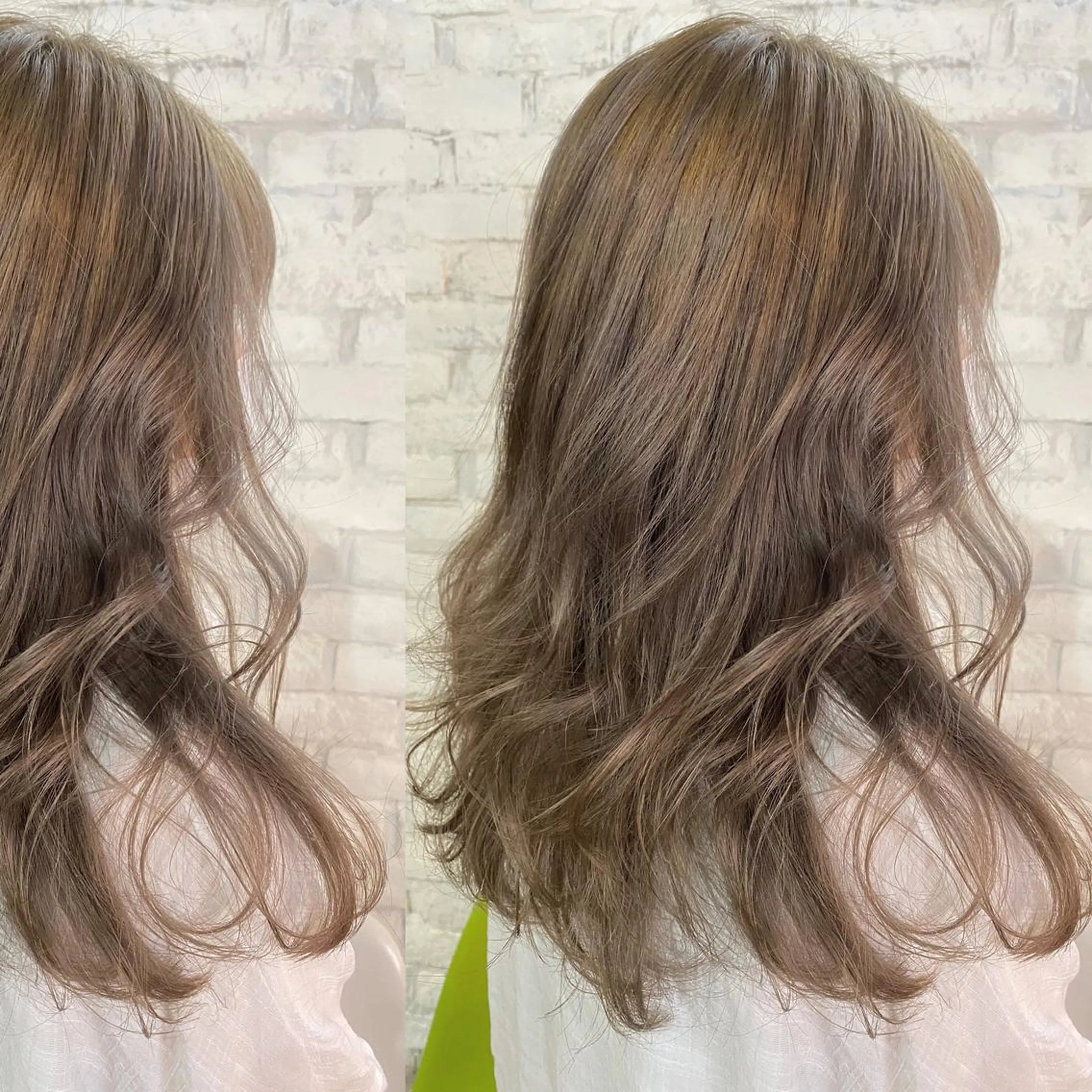 セミロング カラー ベージュカラー カット ヘアカラー トリートメント ツキノキ ミナのヘアスタイル