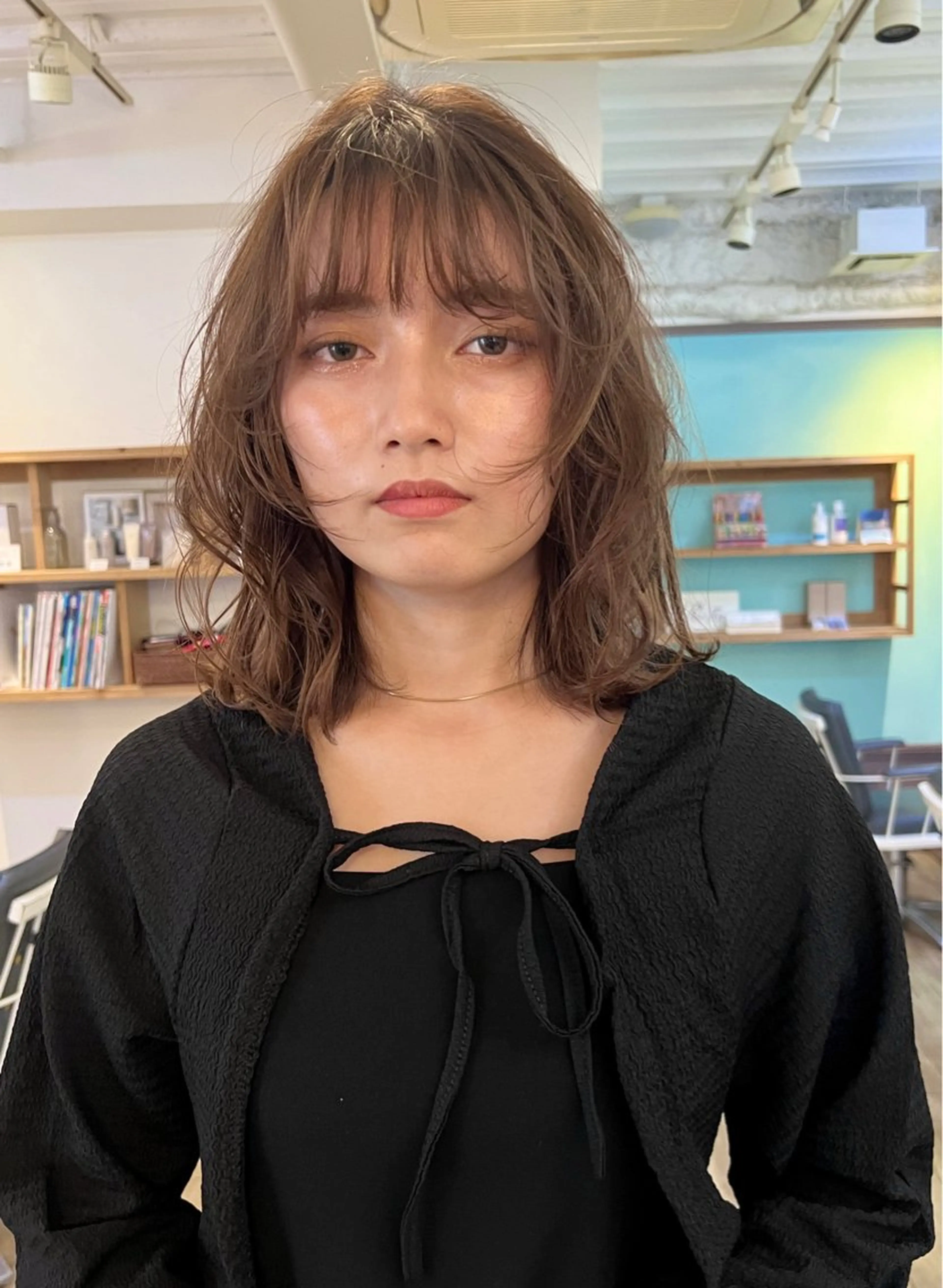 ミディアム パーマ ショート& パーマ　坂本のヘアスタイル