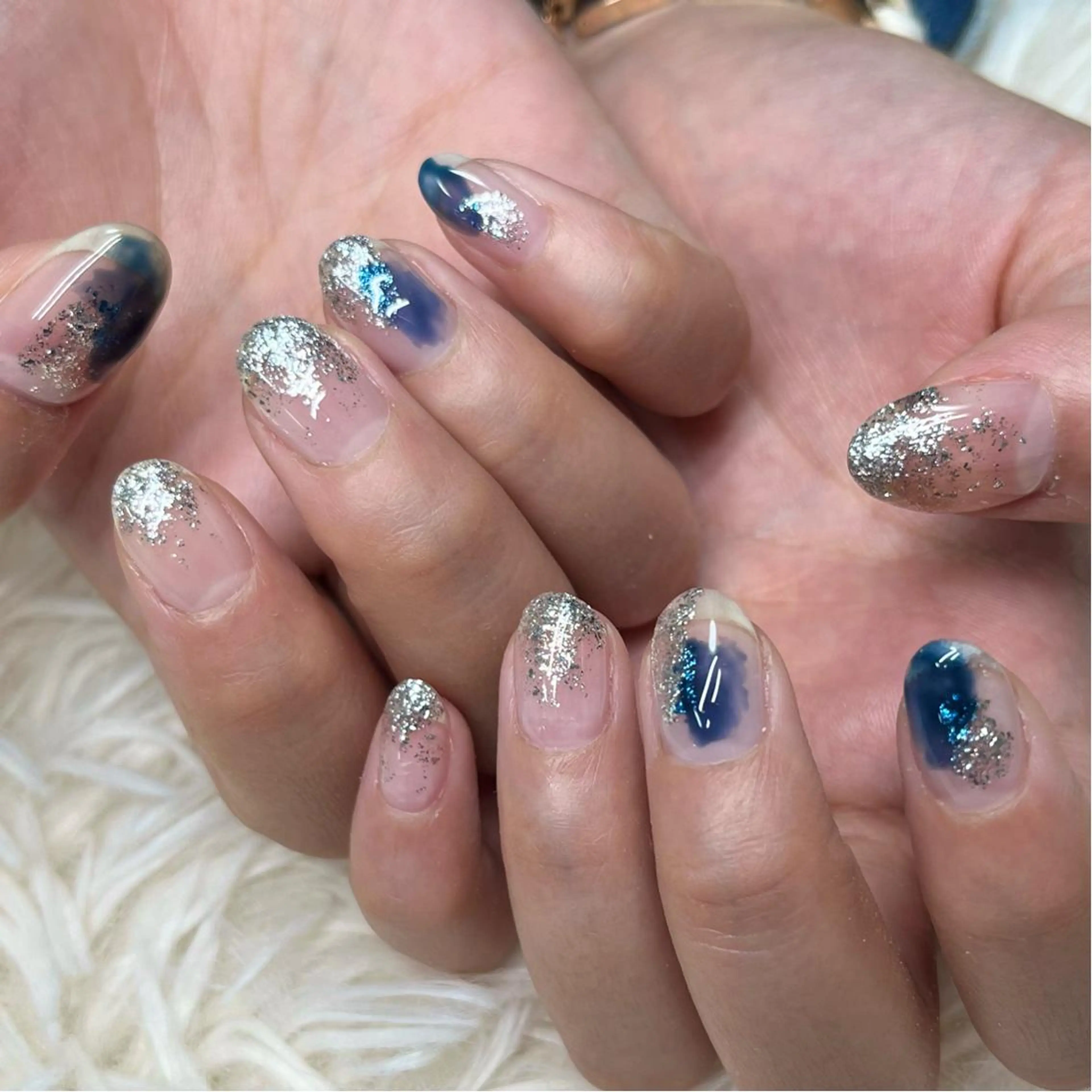 ネイル アートネイル クリアネイル フレンチネイル ジェルネイル ガラスフレンチ 🐕🦺Yappy 💗A-tanのネイルデザイン