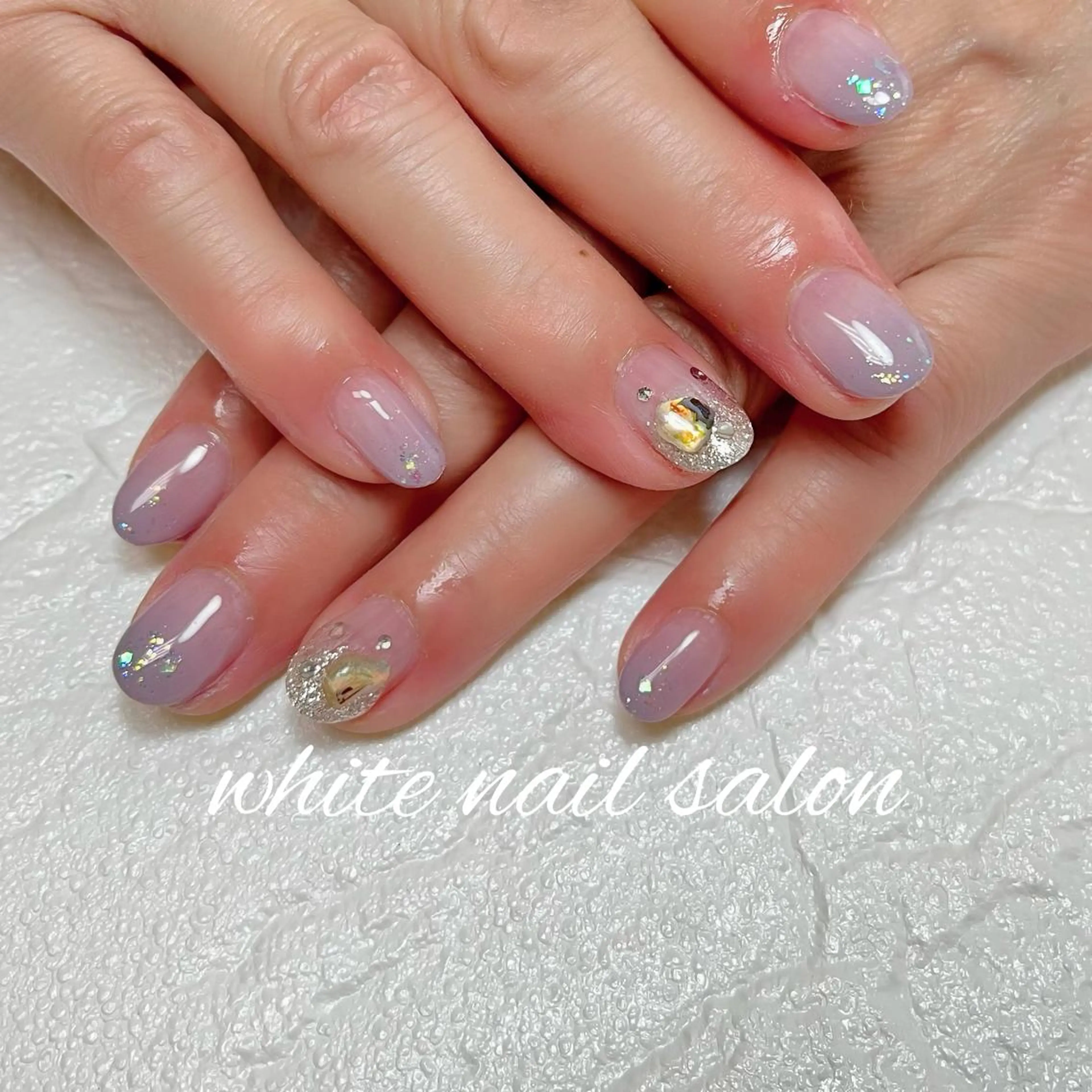 ネイル フットネイル ジェルネイル ハードジェル ラメ(グリッター) 持ち込み ハンドネイル white nail salonのネイルデザイン