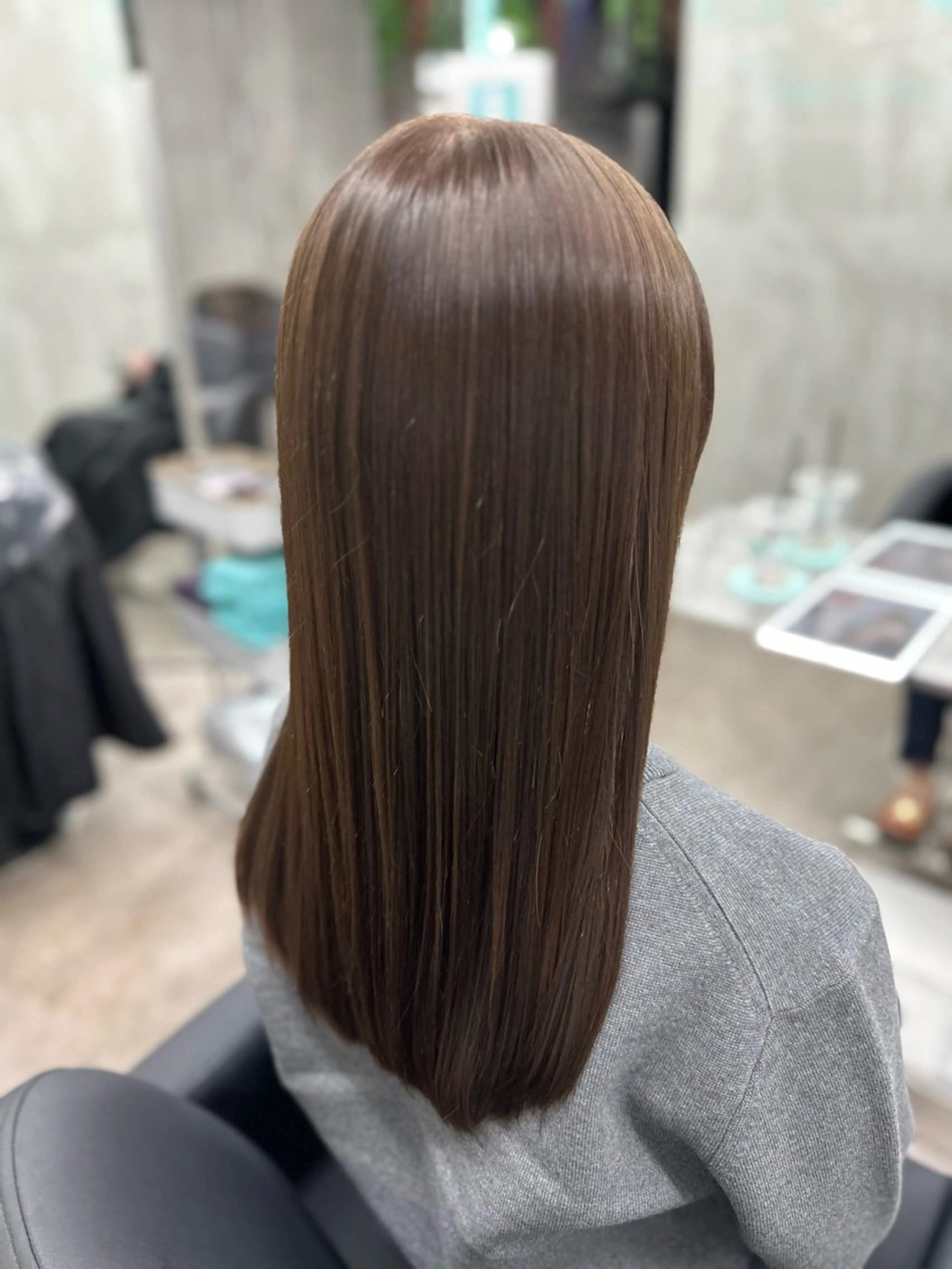 【⭐️髪質改善+縮毛矯正⭐️】髪が硬くならない次世代シルク縮毛矯正 & カラー&超音波アイロン髪質改善トリートメントの写真