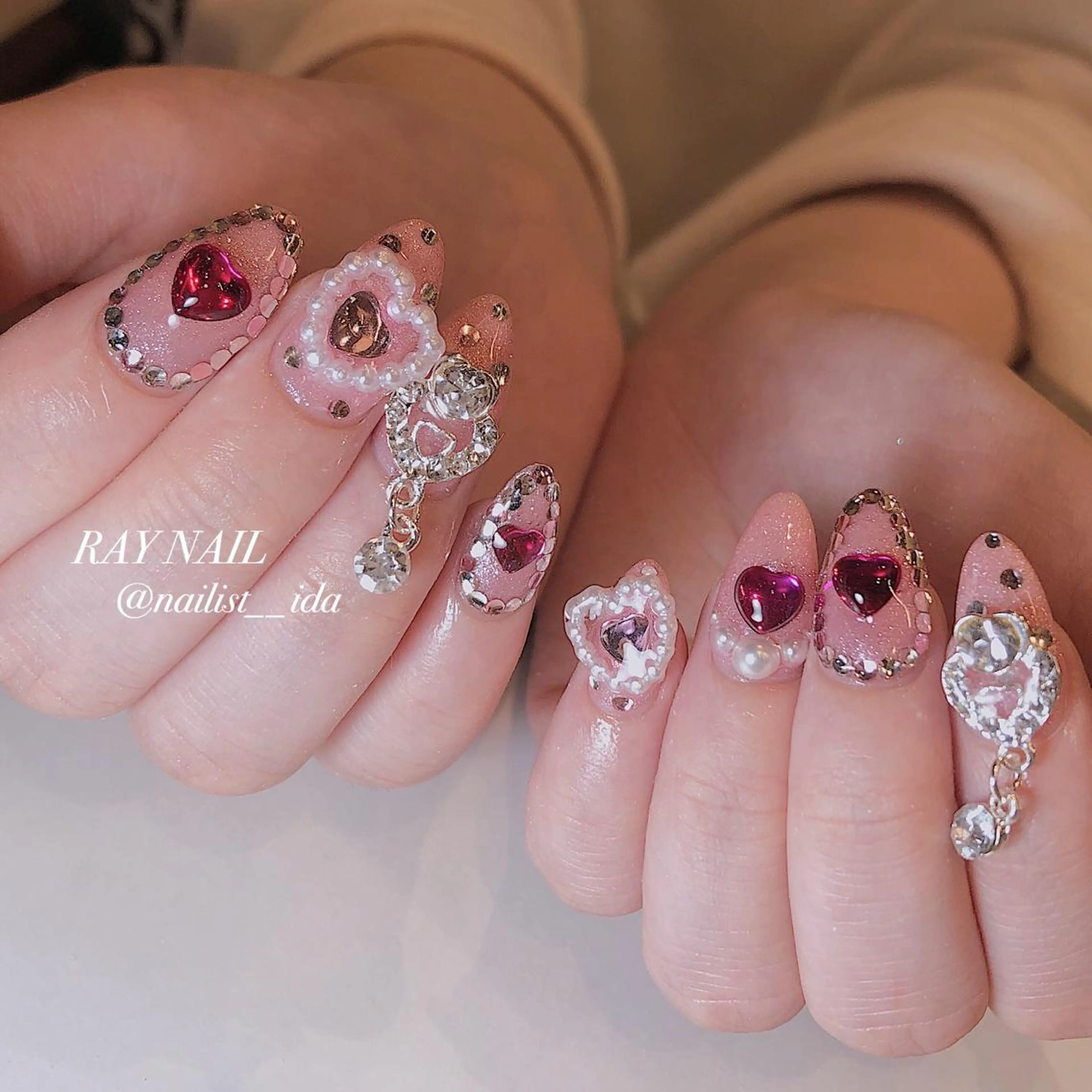 ネイル ピンク Arowa 伊田のネイルデザイン