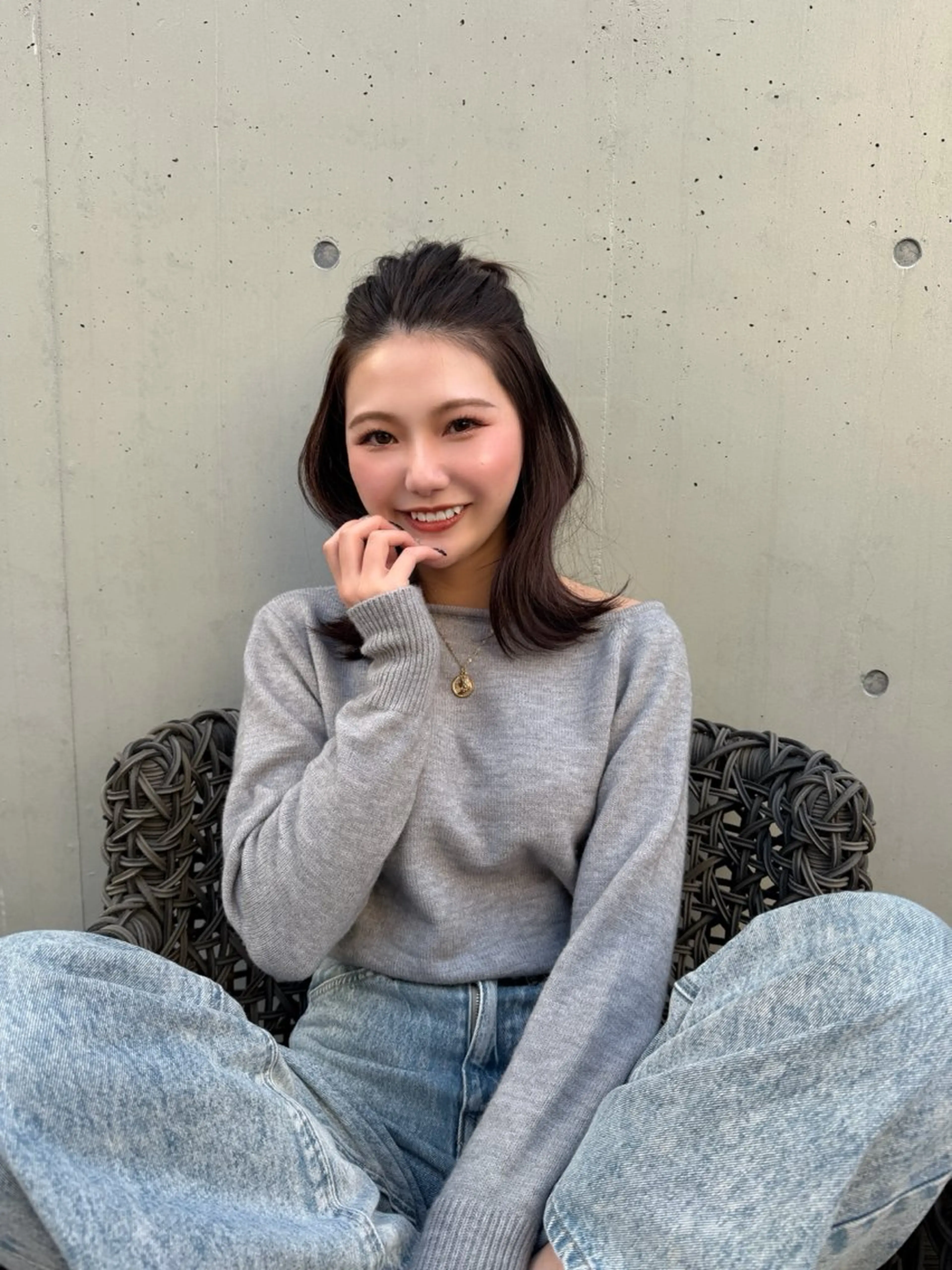 ミディアム カラー ブラウンカラー ボブ カット ヘアカラー トリートメント 艶カラー/メンズ パーマ/伊藤愛麻のヘアスタイル