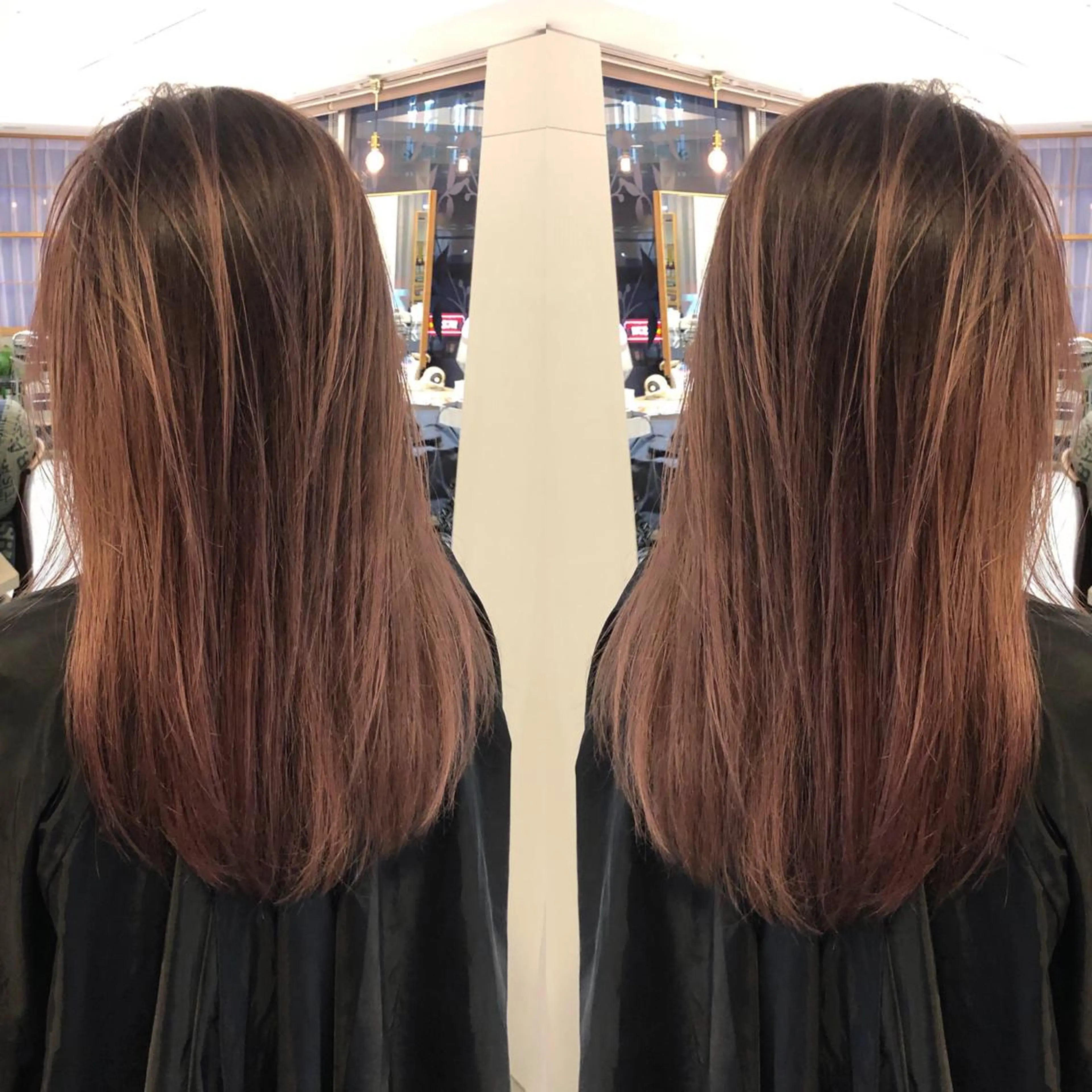 セミロング カラー ブリーチカラー🌈 石垣翔太のヘアスタイル