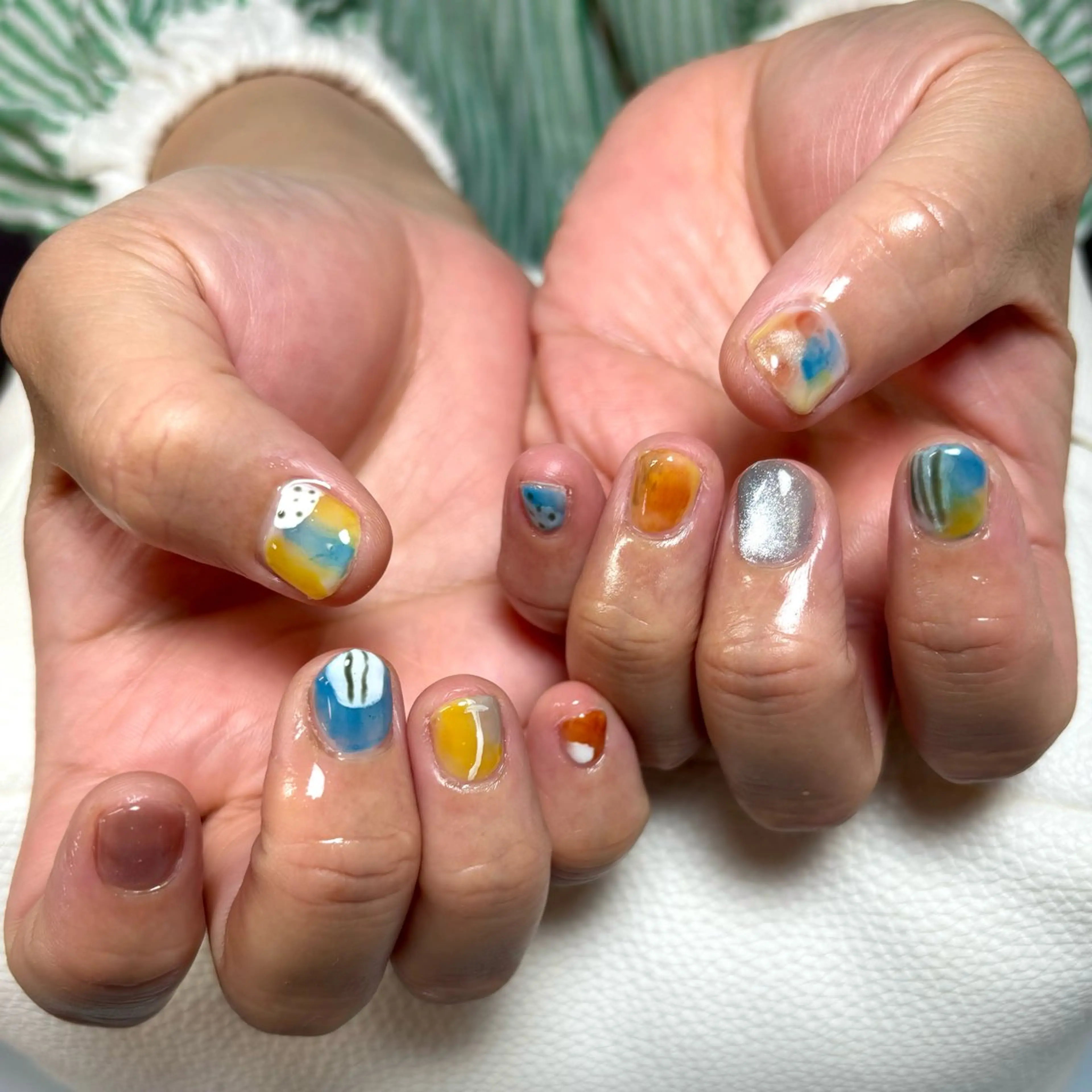 ネイル マグネットネイル ハンドネイル ハンドケア ぽっぷん satomiのネイルデザイン