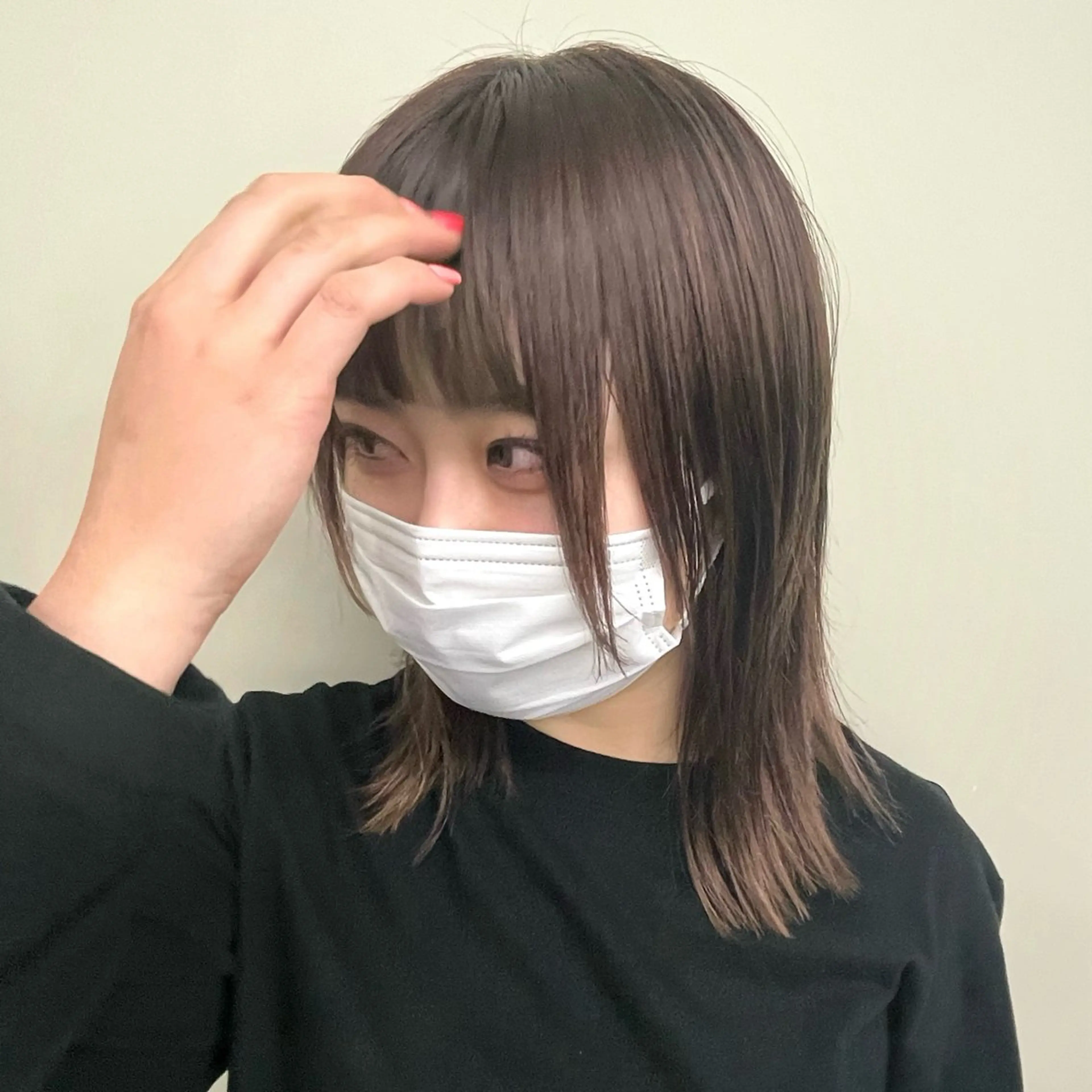 ミディアム カラー ベージュカラー ヘアカラー トリートメント 顔まわり🥨レイヤー /透明感/水口舞奈のヘアスタイル