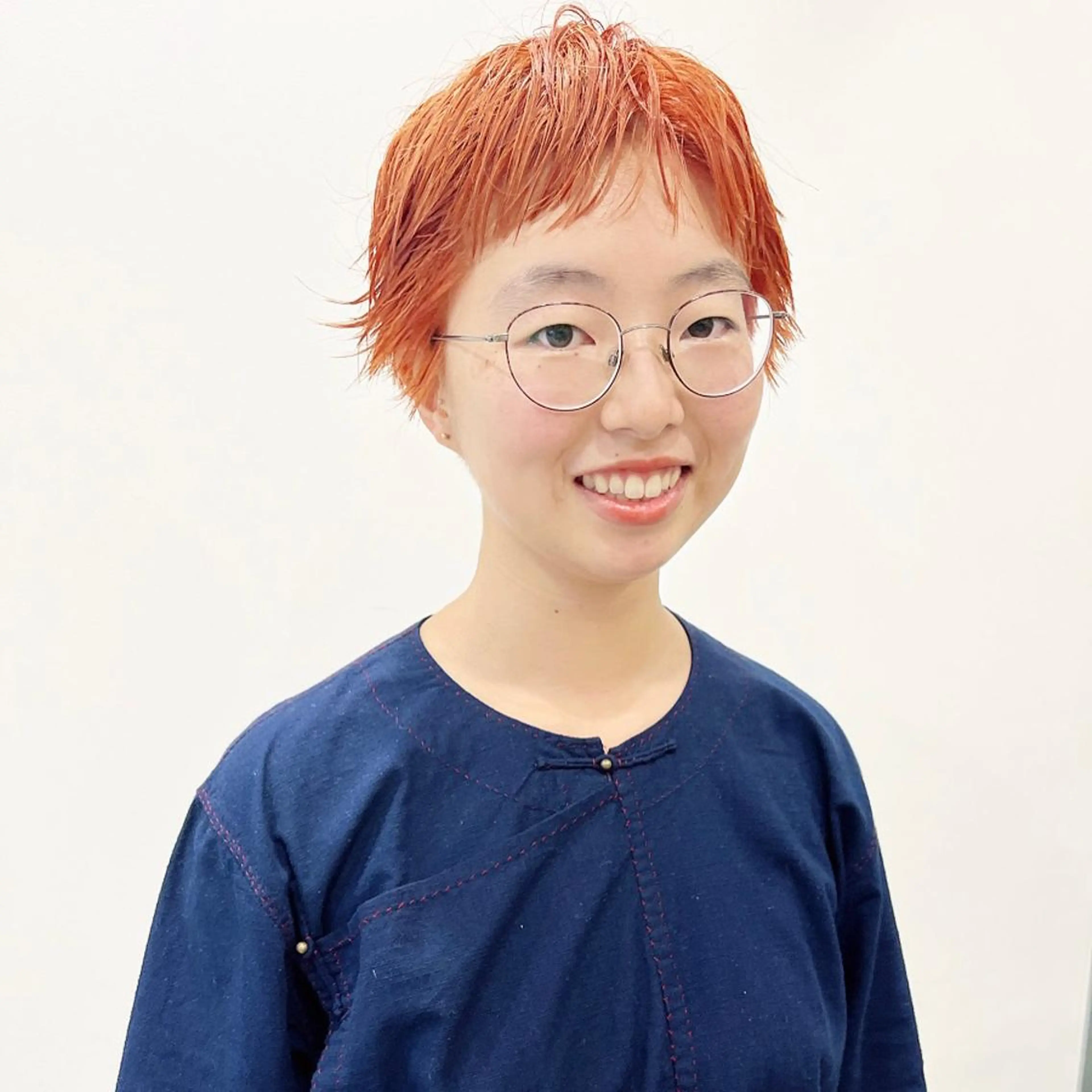 ショート カラー ブリーチ オレンジ ボブ ショートヘア アラキチヒロ THE REMMYのヘアスタイル