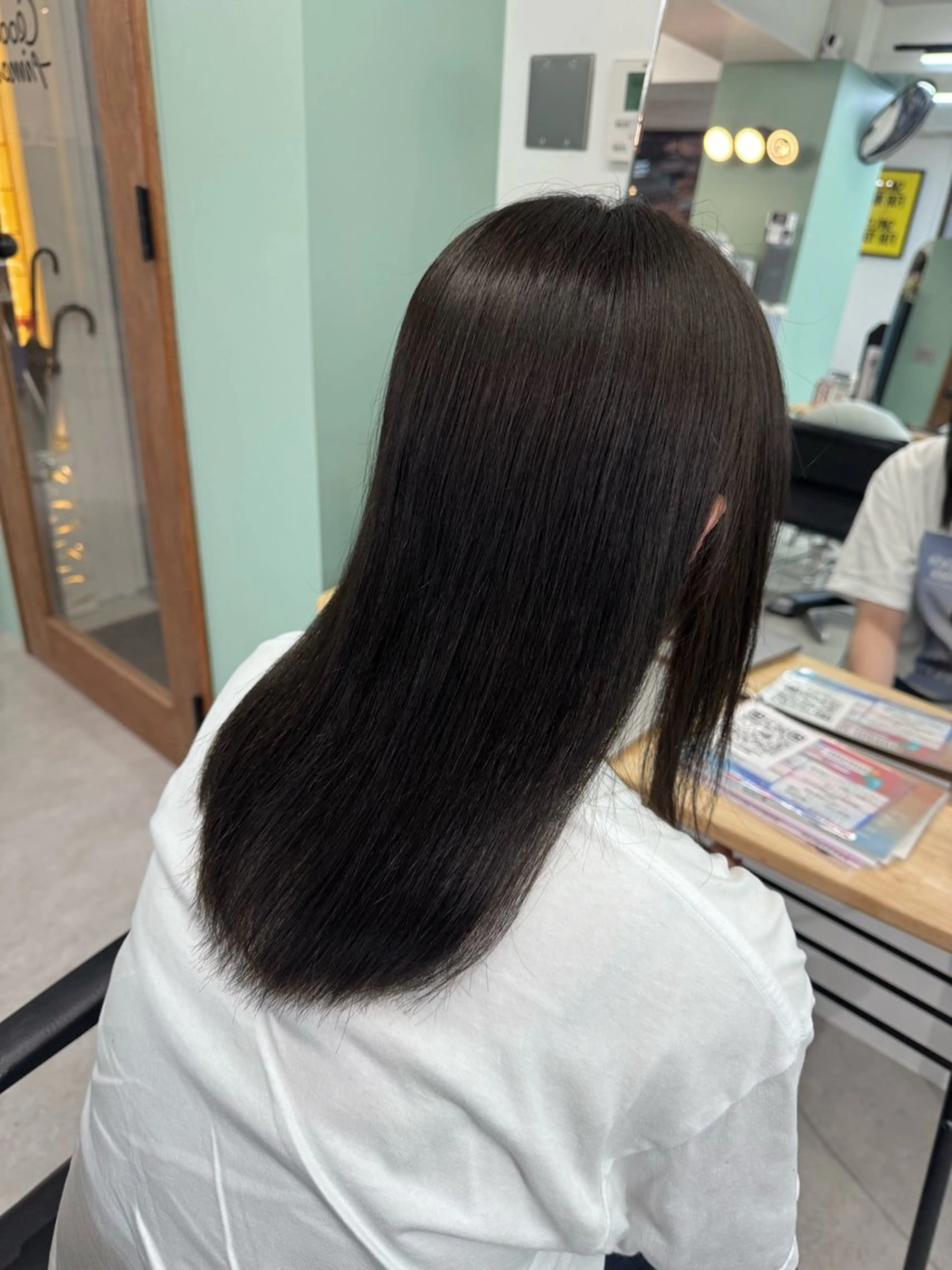 ミディアム カラー パーマ 縮毛矯正 縮毛矯正 吉松 ここみのヘアスタイル