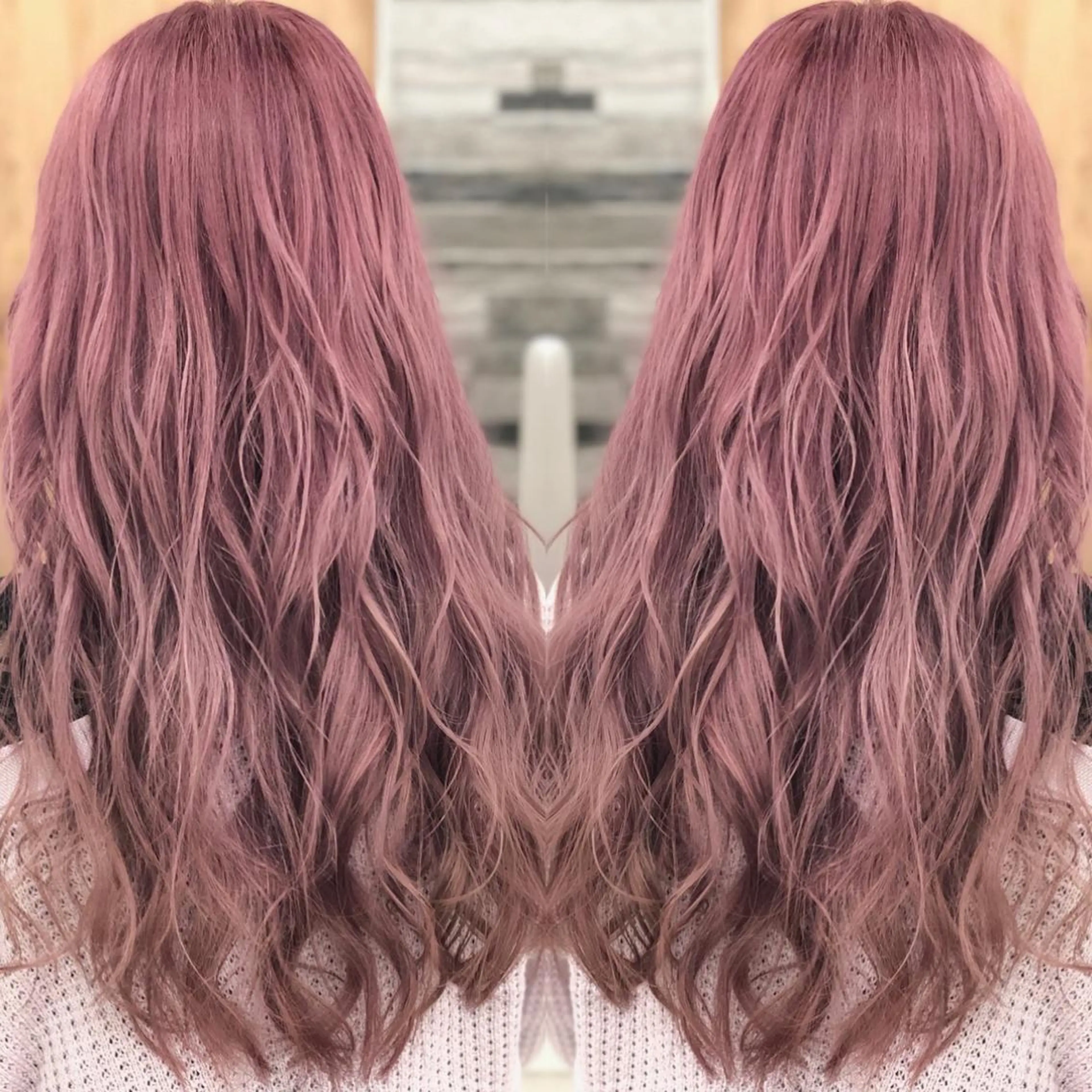 ロング カラー シールエクステ ピンクカラー エクステ れん/ハイトーン /エクステ/韓国風のヘアスタイル