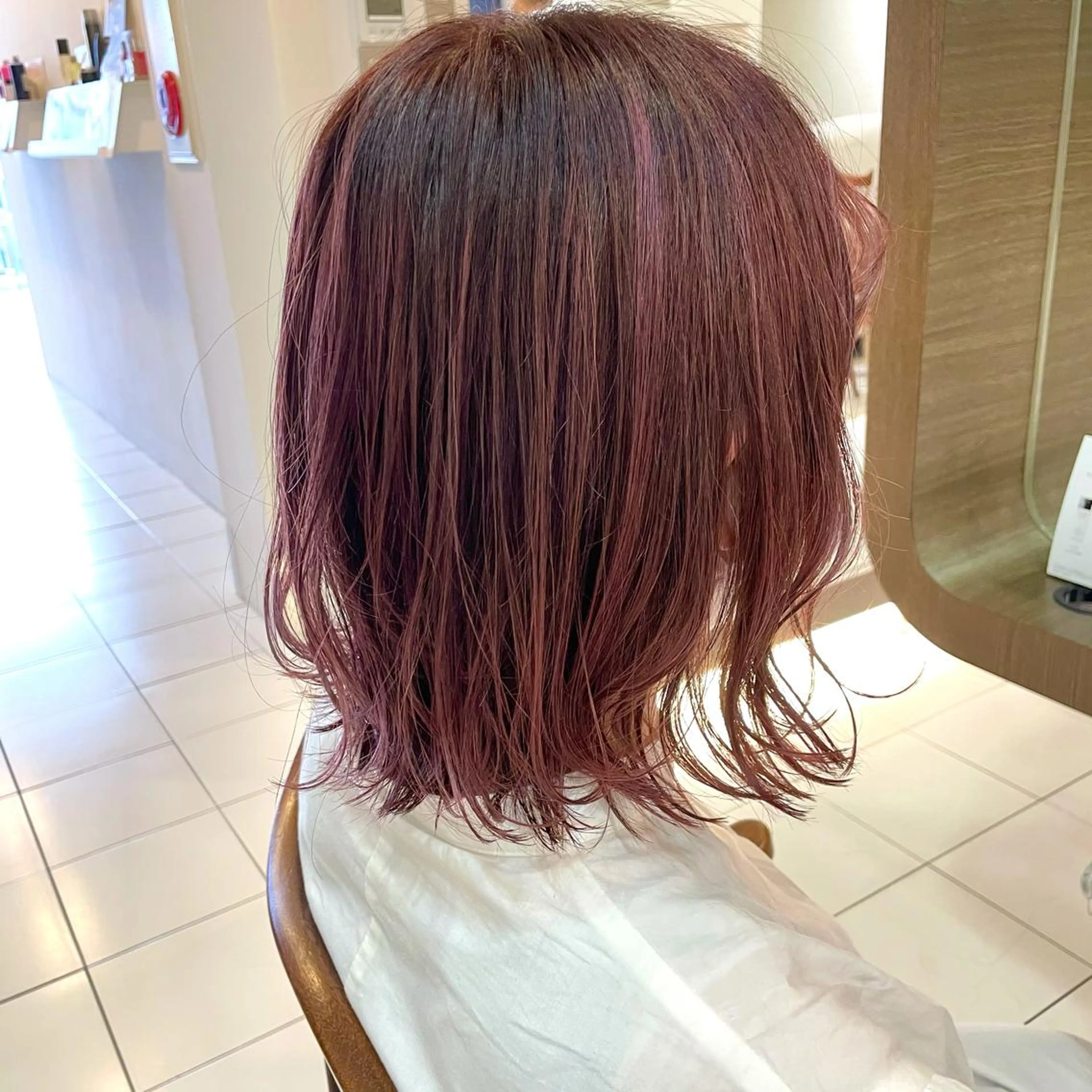ミディアム カラー ハイライトカラー ピンクカラー ハイライト 透明感カラー/ 寺田千雅子のヘアスタイル
