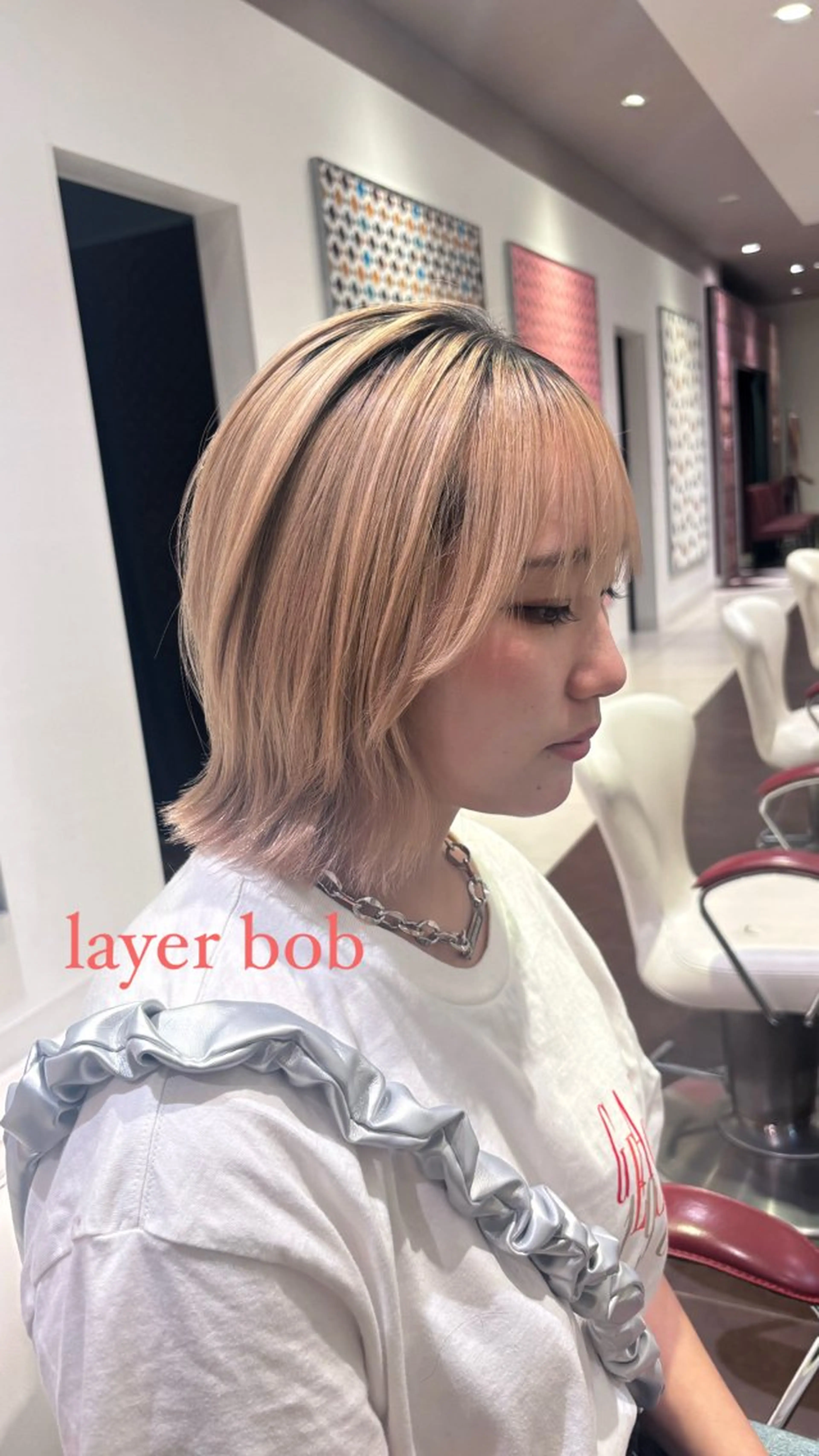 ミディアム ボブレイヤー ボブ レイヤーカット 🌷艶髪カラー  / メイ🪄︎︎✨のヘアスタイル
