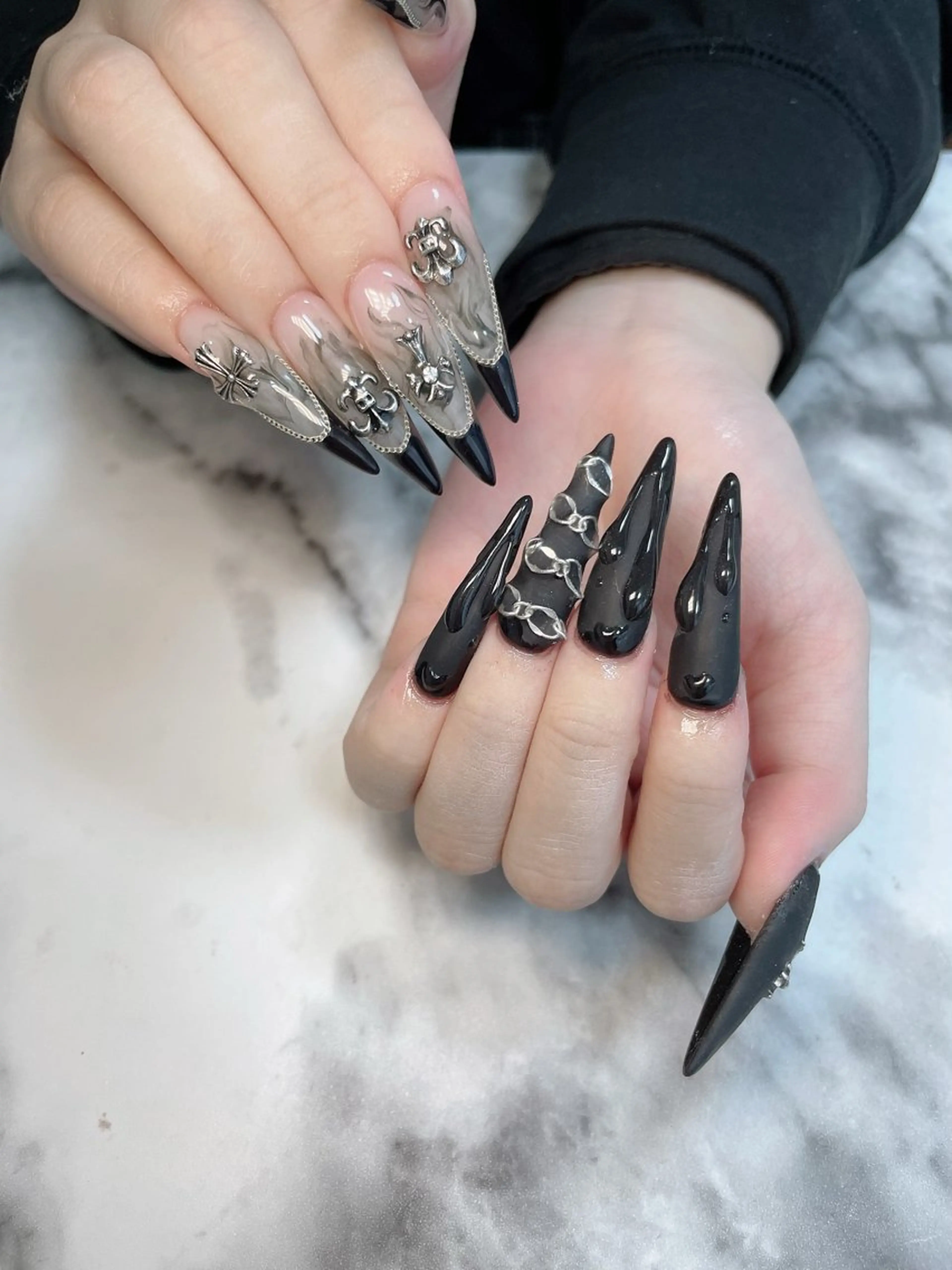 ネイル ロングネイル マットネイル ハンドネイル Kayo 💅のネイルデザイン