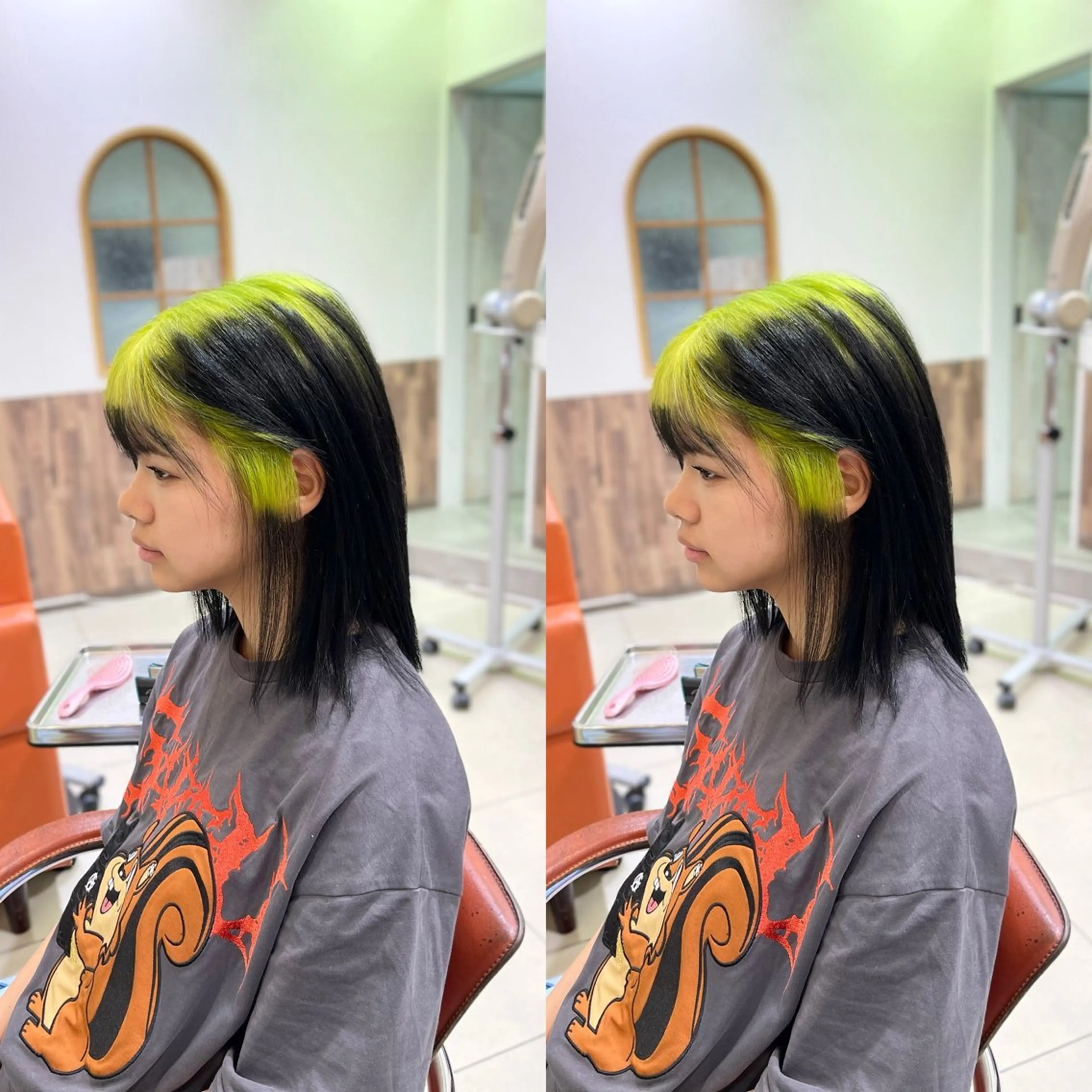 セミロング ヘアカラー Y Uのヘアスタイル